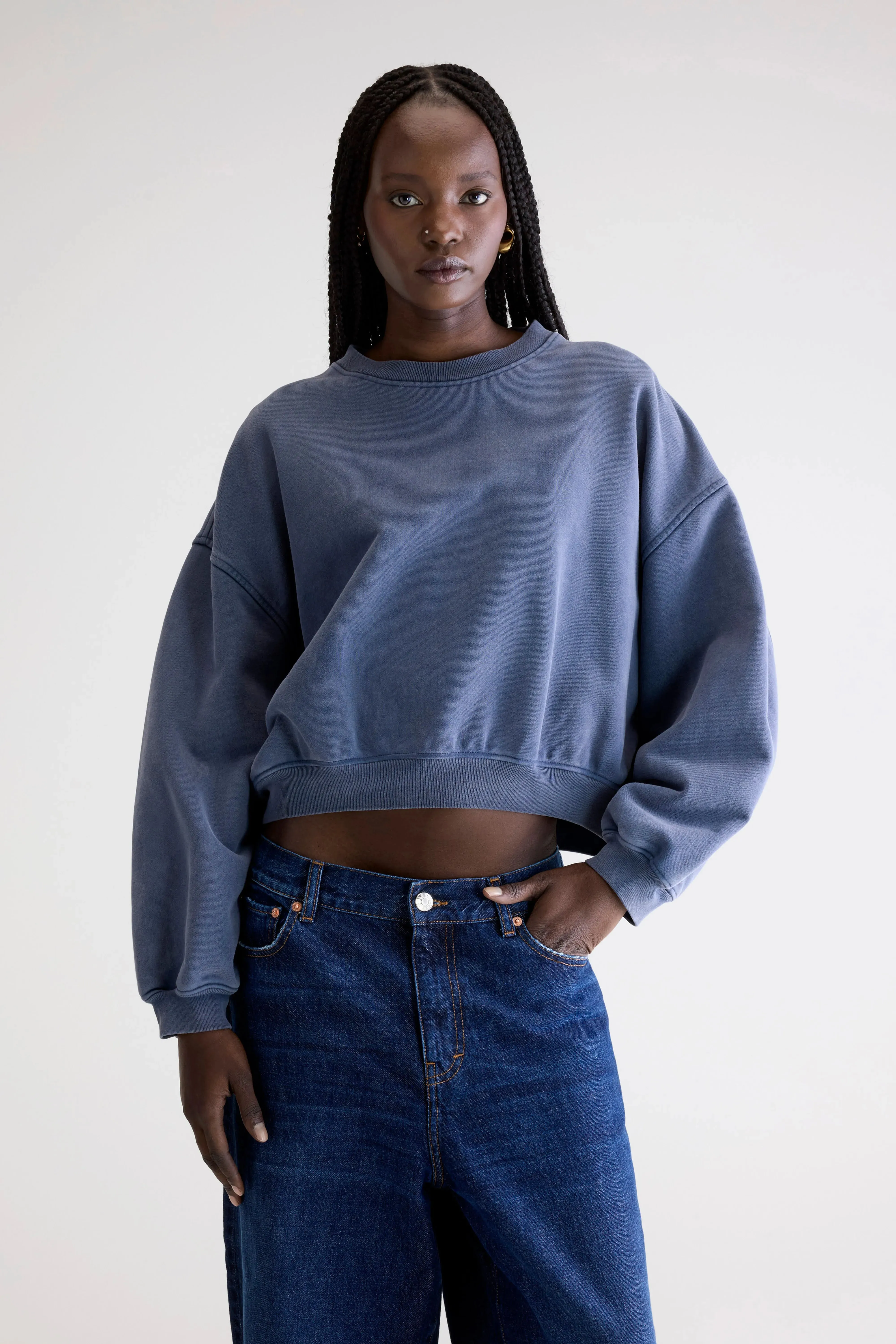 Fancy cropped crewneck sweatshirt (252 / W / BLUES) sold by Bellrose product image thumbnail 2