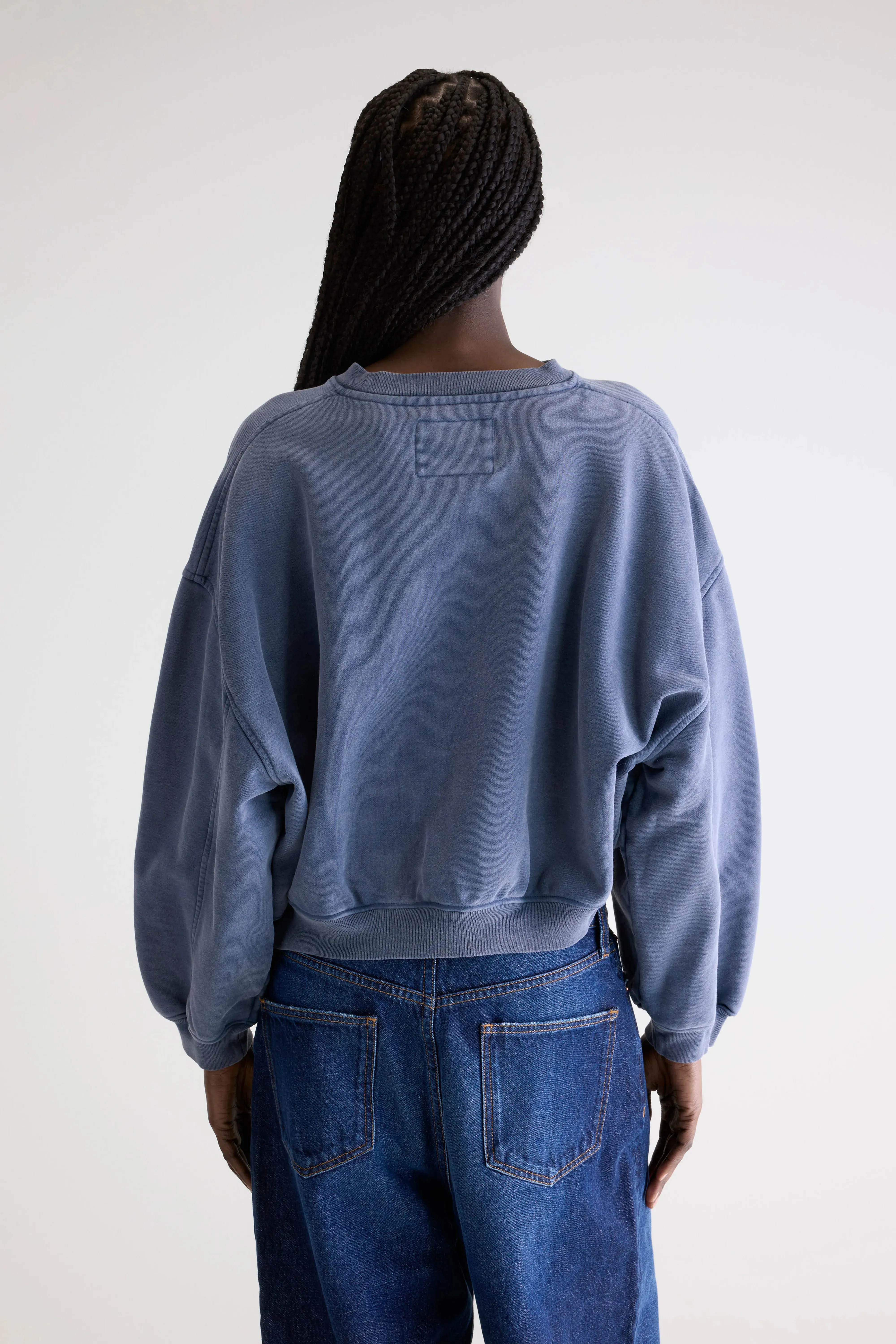 Fancy cropped crewneck sweatshirt (252 / W / BLUES) sold by Bellrose product image thumbnail 4
