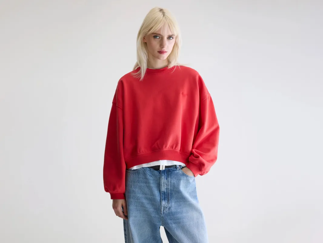 Fancy cropped crewneck sweatshirt (252 / W / SANGUINE) sold by Bellrose