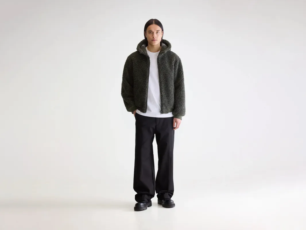 Jake zip-up teddy hoodie  (252 / M / DARK OLIVE) sold by Bellrose