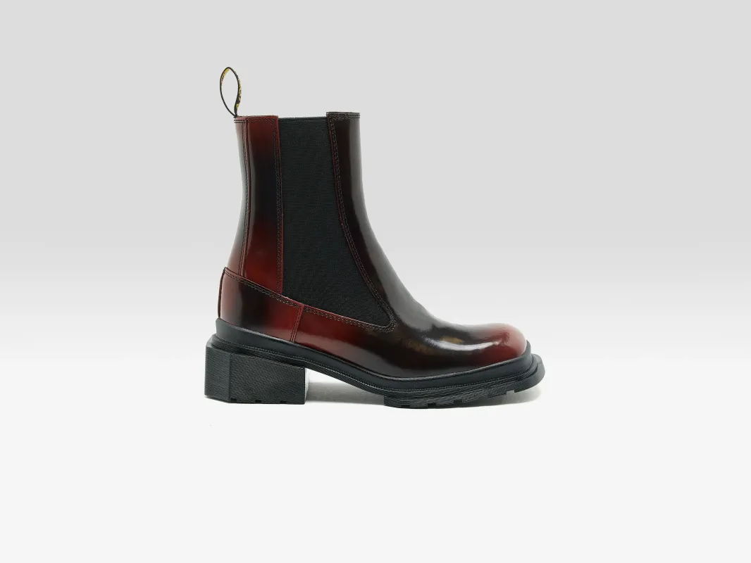 Maybole Square Toe Leather Chelsea Boots for Women (252 / W / RED) sold by Bellrose
