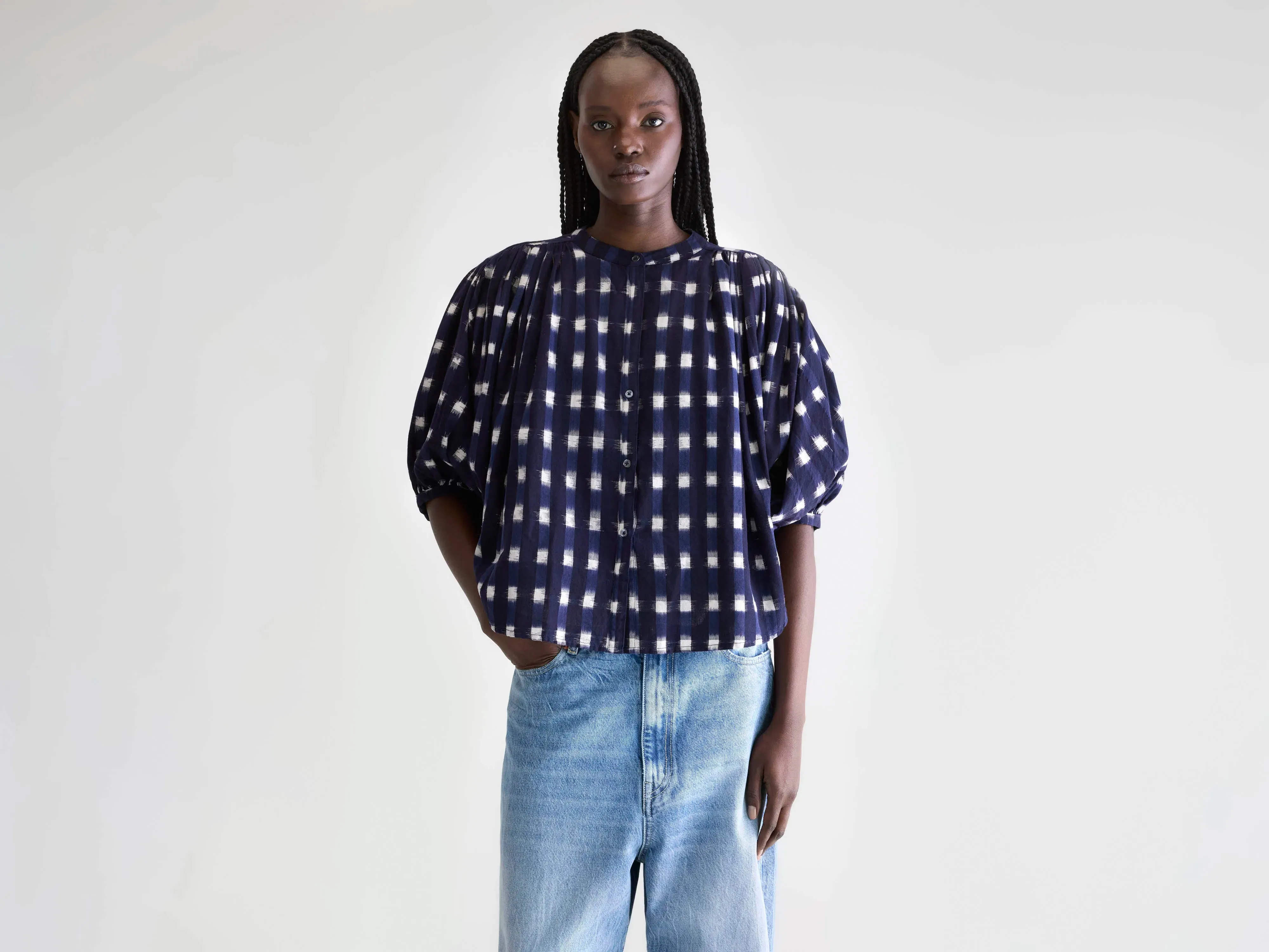 Ink cropped blouse (252 / W / COMBO A) sold by Bellrose