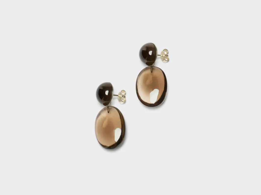 Smokey Pebbles Earrings  (252 / W / BROWN) made by Bellrose