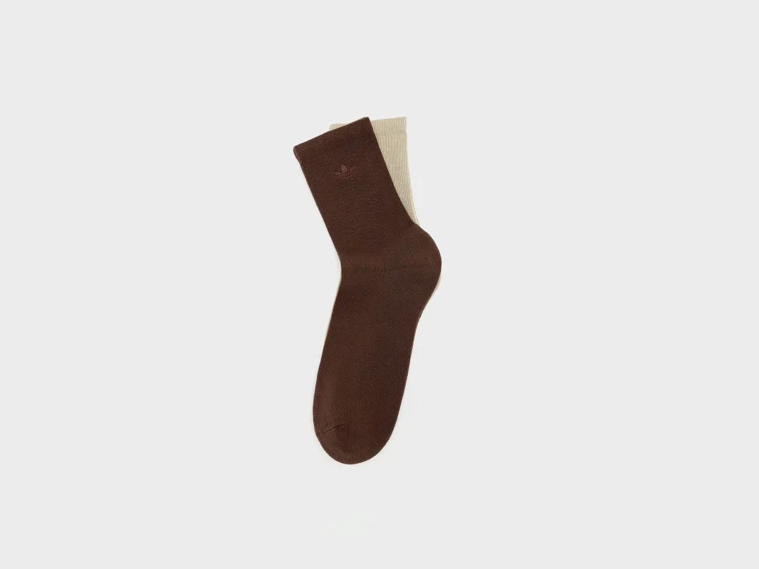 Two-Toned Crew Socks for Women  (252 / W / BROWN) sold by Bellrose