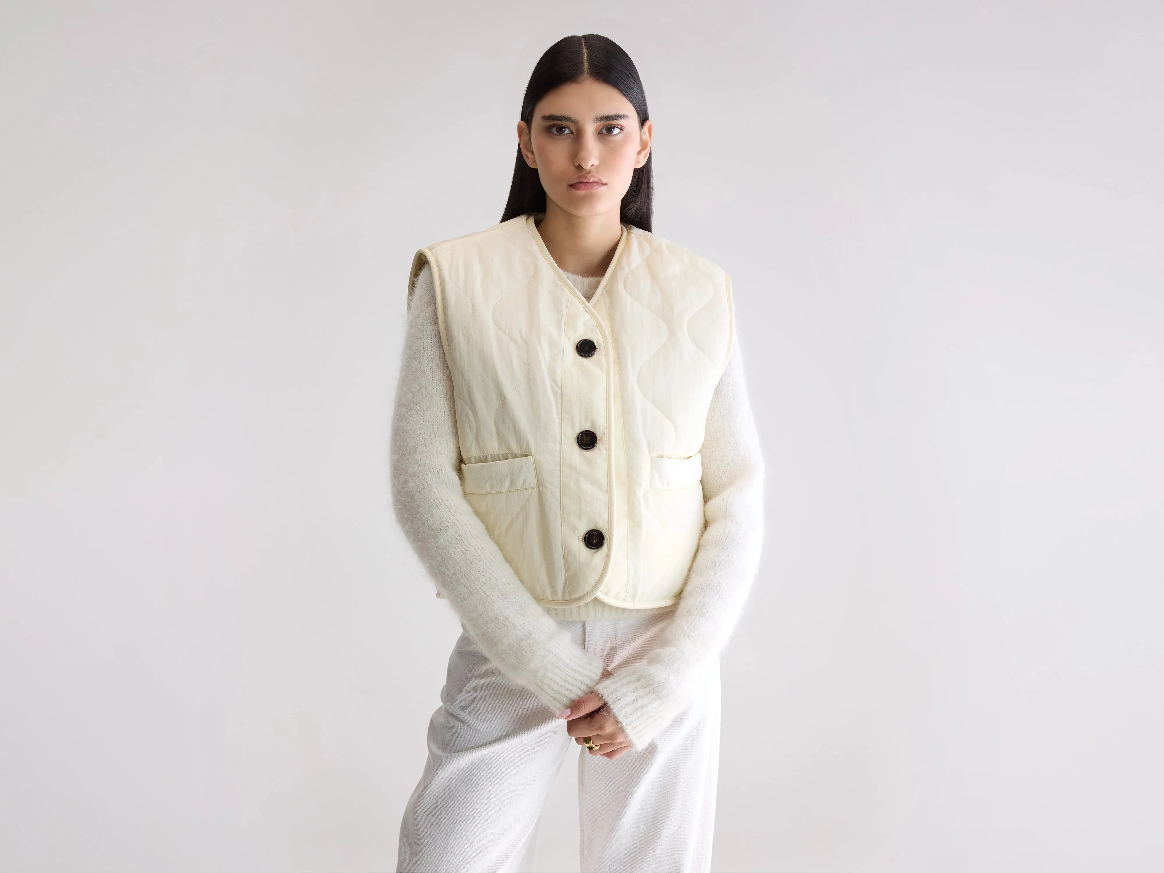 Eloise sleeveless jacket (252 / W / BUTTER) sold by Bellrose