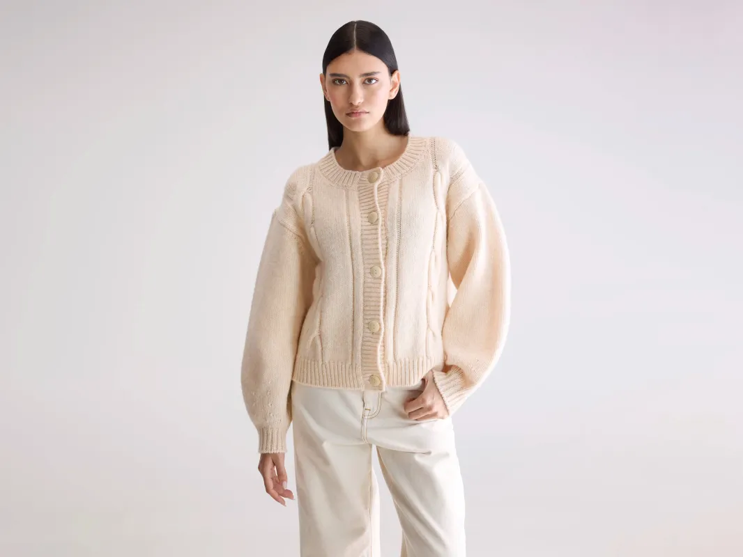 Dico chunky cardigan (252 / W / IVORY) sold by Bellrose