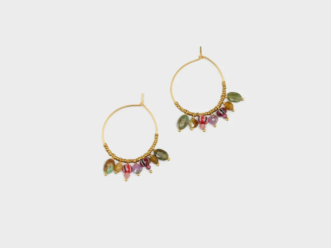 Elora Hoop Earrings  (252 / W / MULTICOLOR) sold by Bellrose