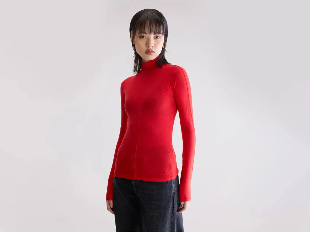 Flawy turtle neck t-shirt (252 / W / SANGUINE) sold by Bellrose