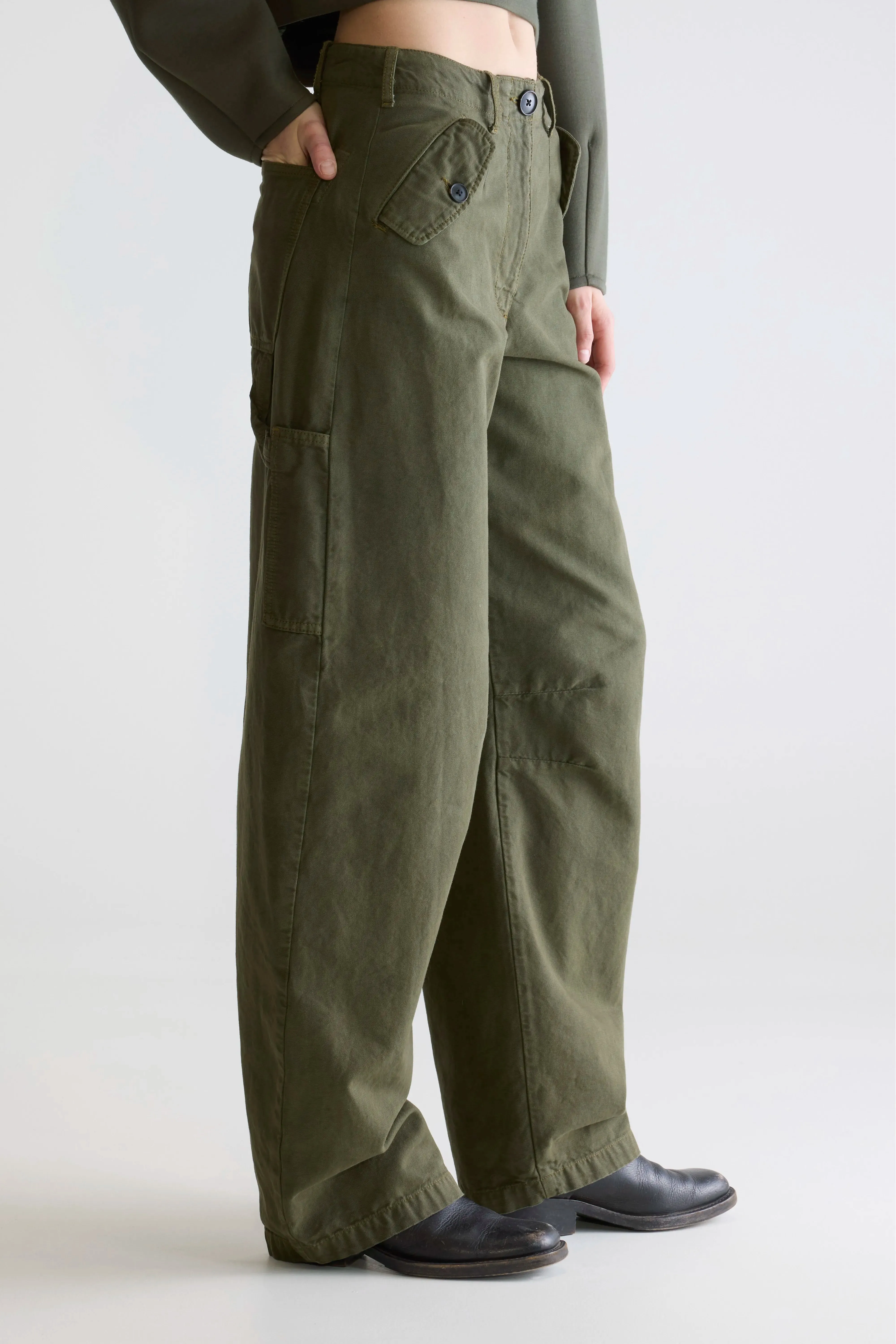 Piazza relaxed trousers (252 / W / OLIVE) sold by Bellrose product image thumbnail 5