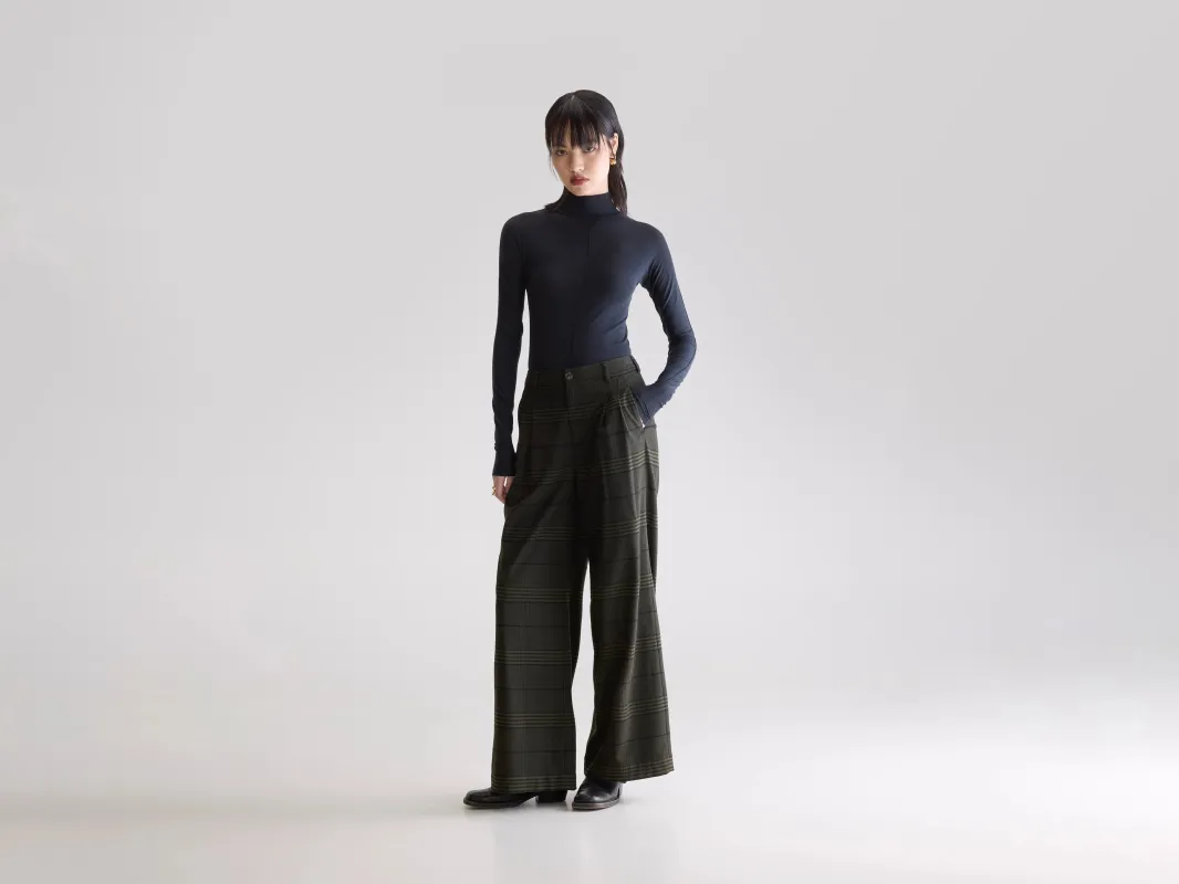 Volkert wide tailored trousers (252 / W / CHECK A) sold by Bellrose