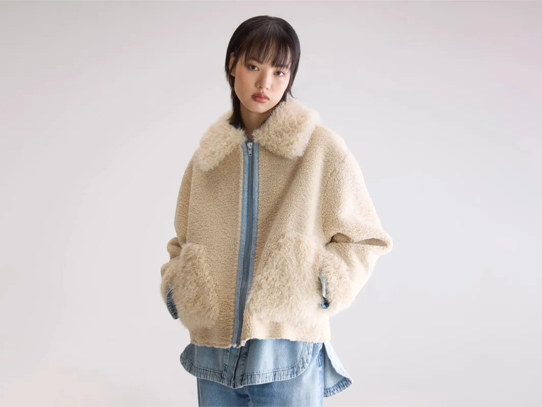 Jakarta faux fur and shearling jacket (252 / W / MINERAL) sold by Bellrose