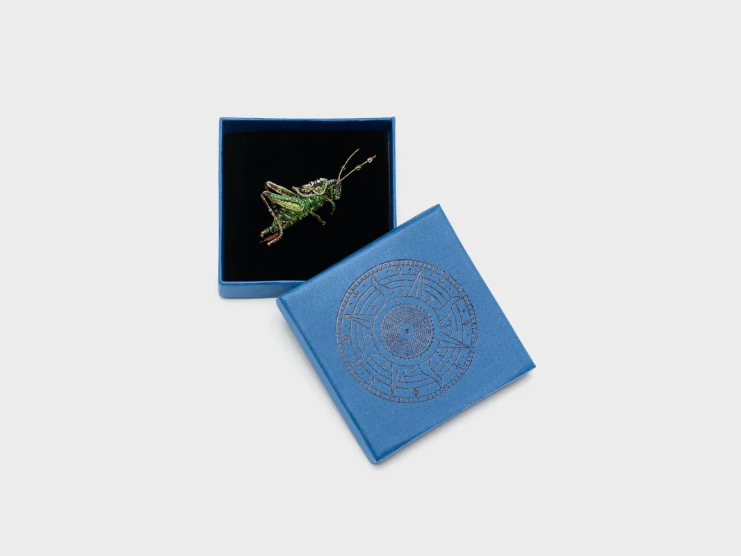 Two Striped Grasshopper Brooch Pin (252 / W / GREEN) sold by Bellrose