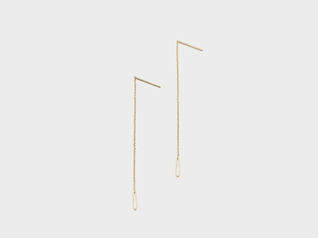 Songe Adjustable Chain Earrings  (252 / W / GOLD) sold by Bellrose