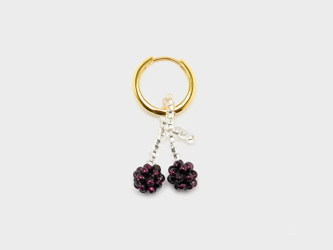 Mini Dark Cherry Earring  (252 / W / PURPLE) made by Bellrose