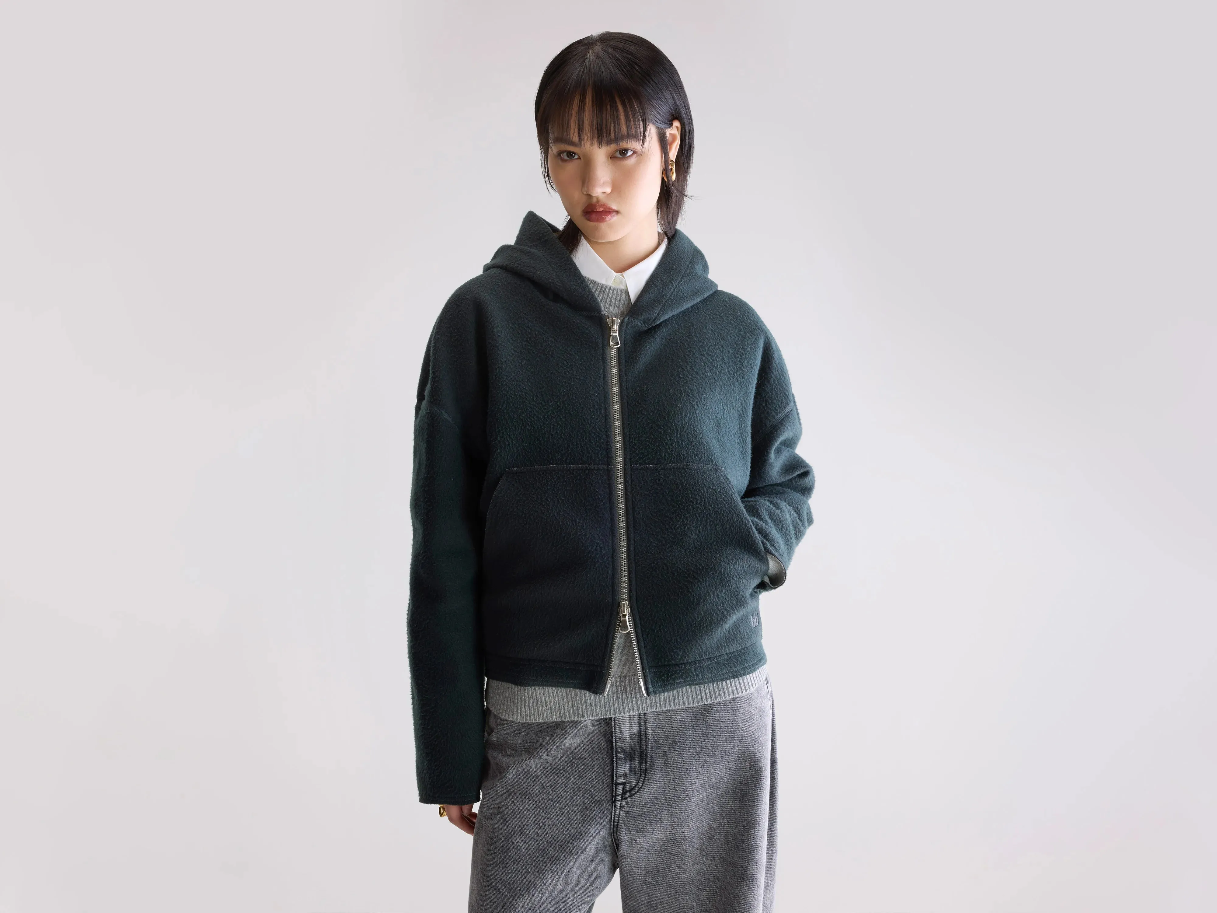 Fannel hooded sweatshirt (252 / W / ACIER) sold by Bellrose