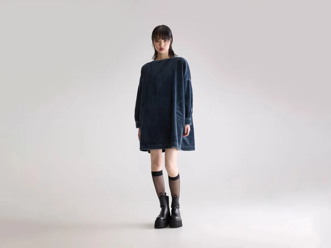 Past corduroy dress (252 / W / BLACK BLUE) sold by Bellrose