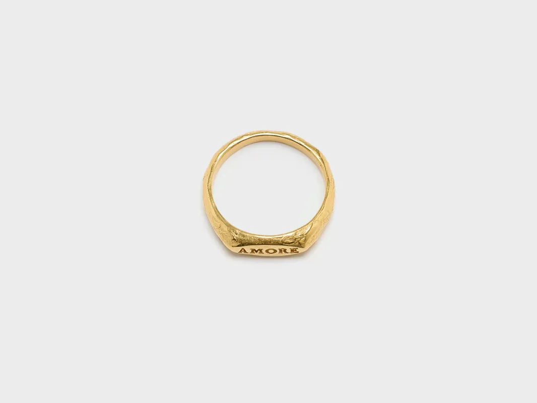 Amore Signet Ring (252 / W / GOLD) made by Bellrose