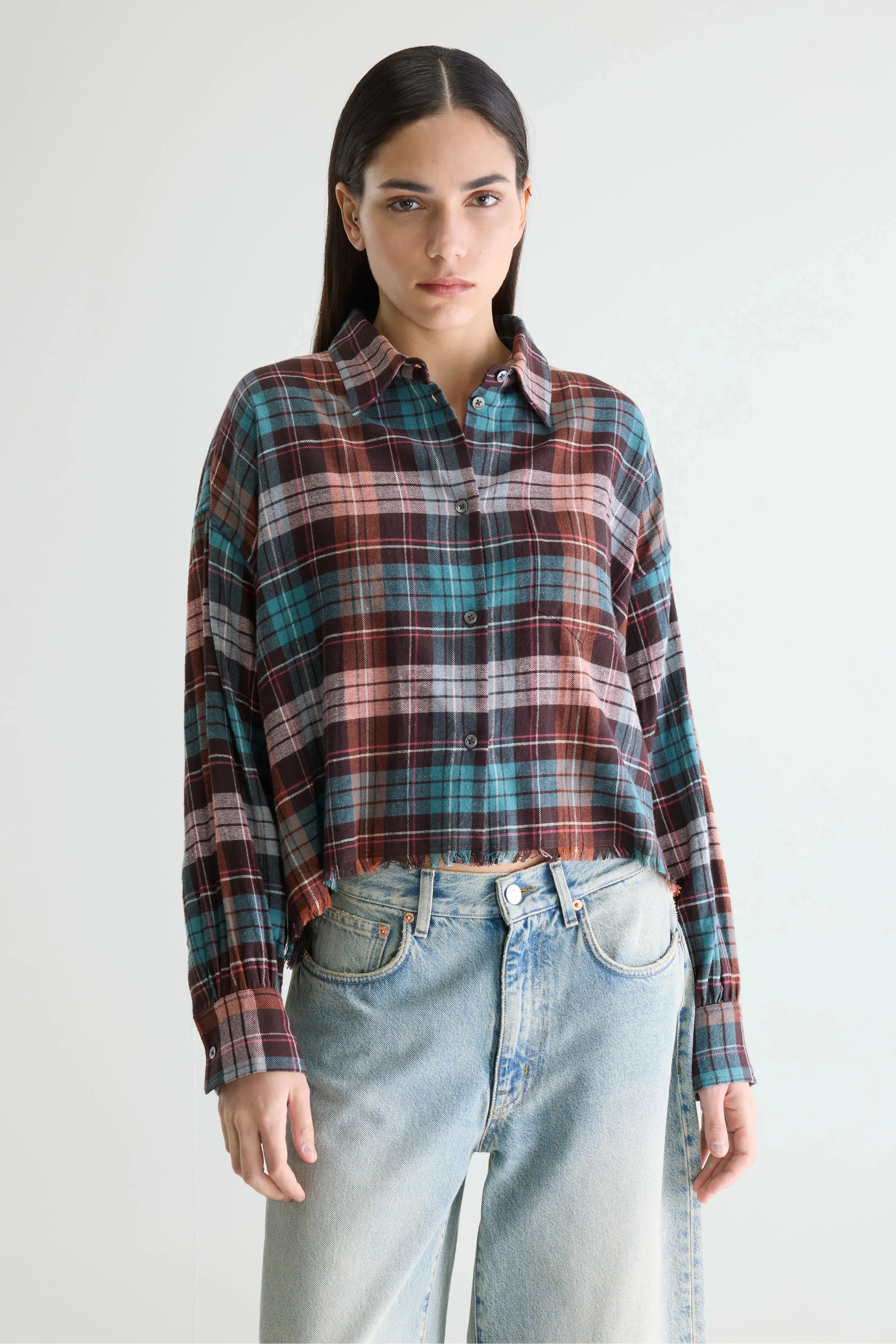Kraft cropped shirt (261 / W / CHECK A) sold by Bellrose product image thumbnail 2