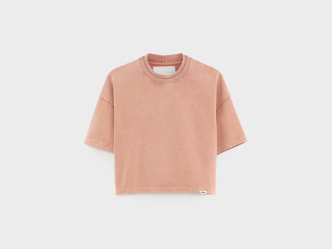 Fan cropped t-shirt (261 / W / ETRUSCAN RED) made by Bellerose