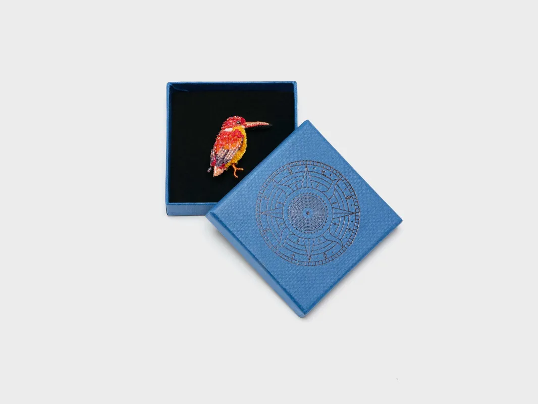 Oriental Dwarf Kingfisher Brooch Pin  (261 / W / MULTICOLOR) made by Bellrose