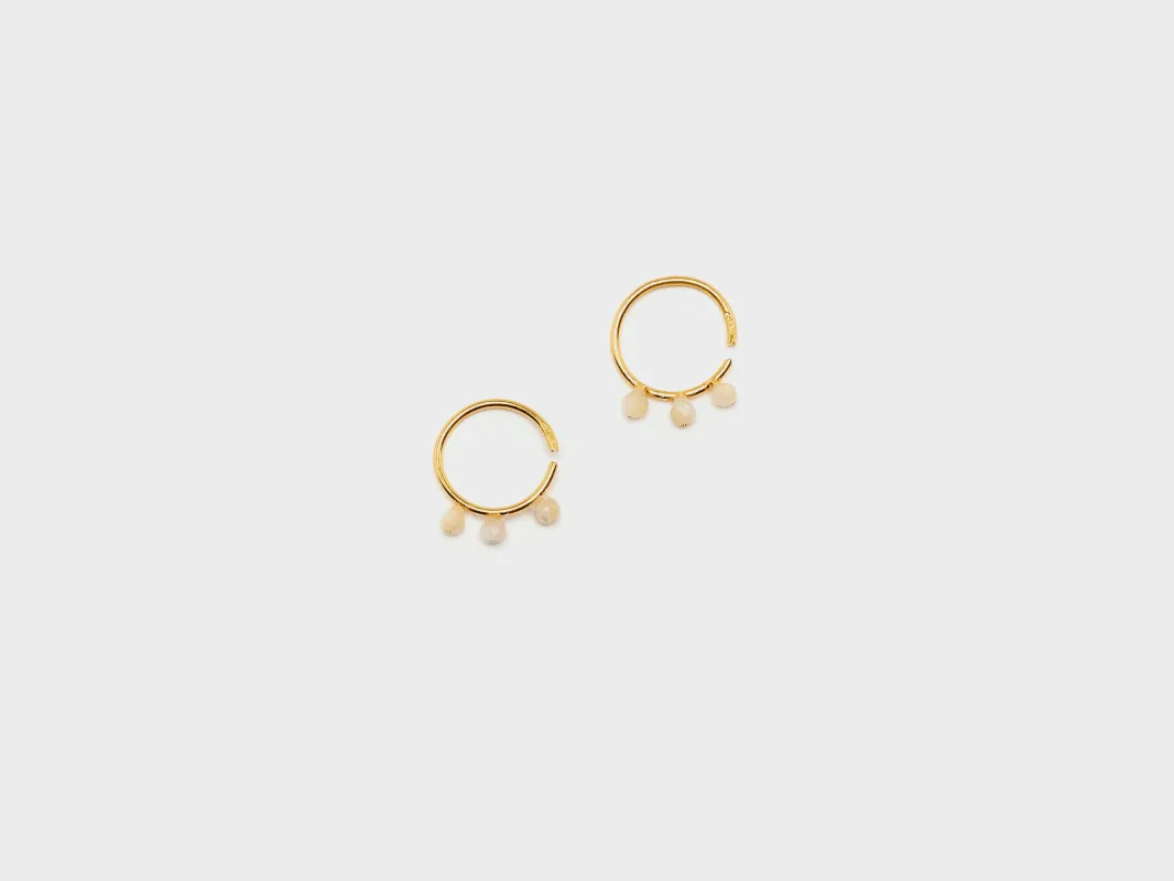 Little Pearl Hoop Earrings  (261 / W / GOLD) sold by Bellrose