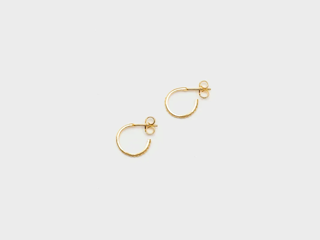 Dotted Hoop Earrings  (261 / W / GOLD) sold by Bellrose