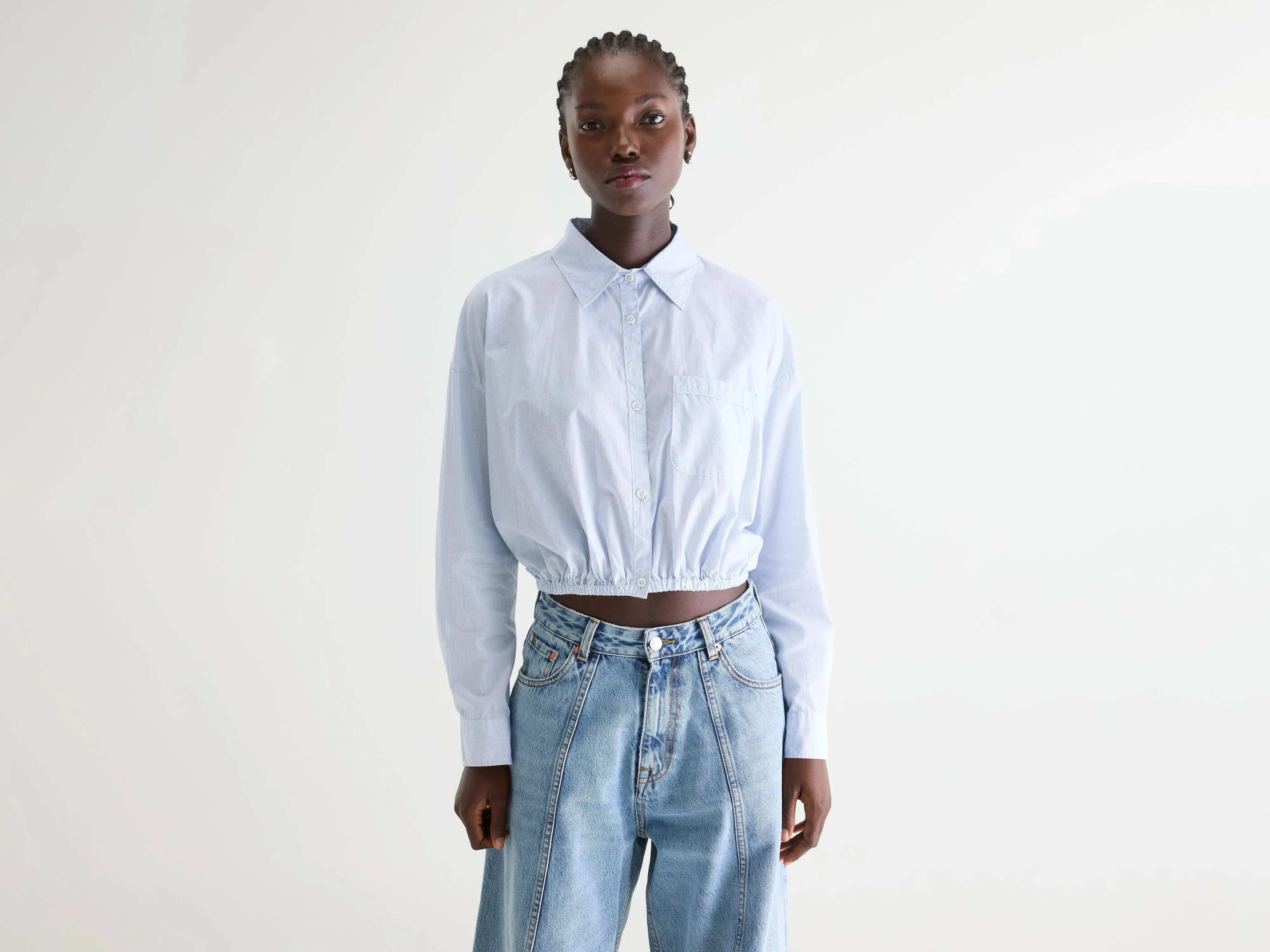 Gemma cropped shirt (261 / W / STRIPE G) sold by Bellrose