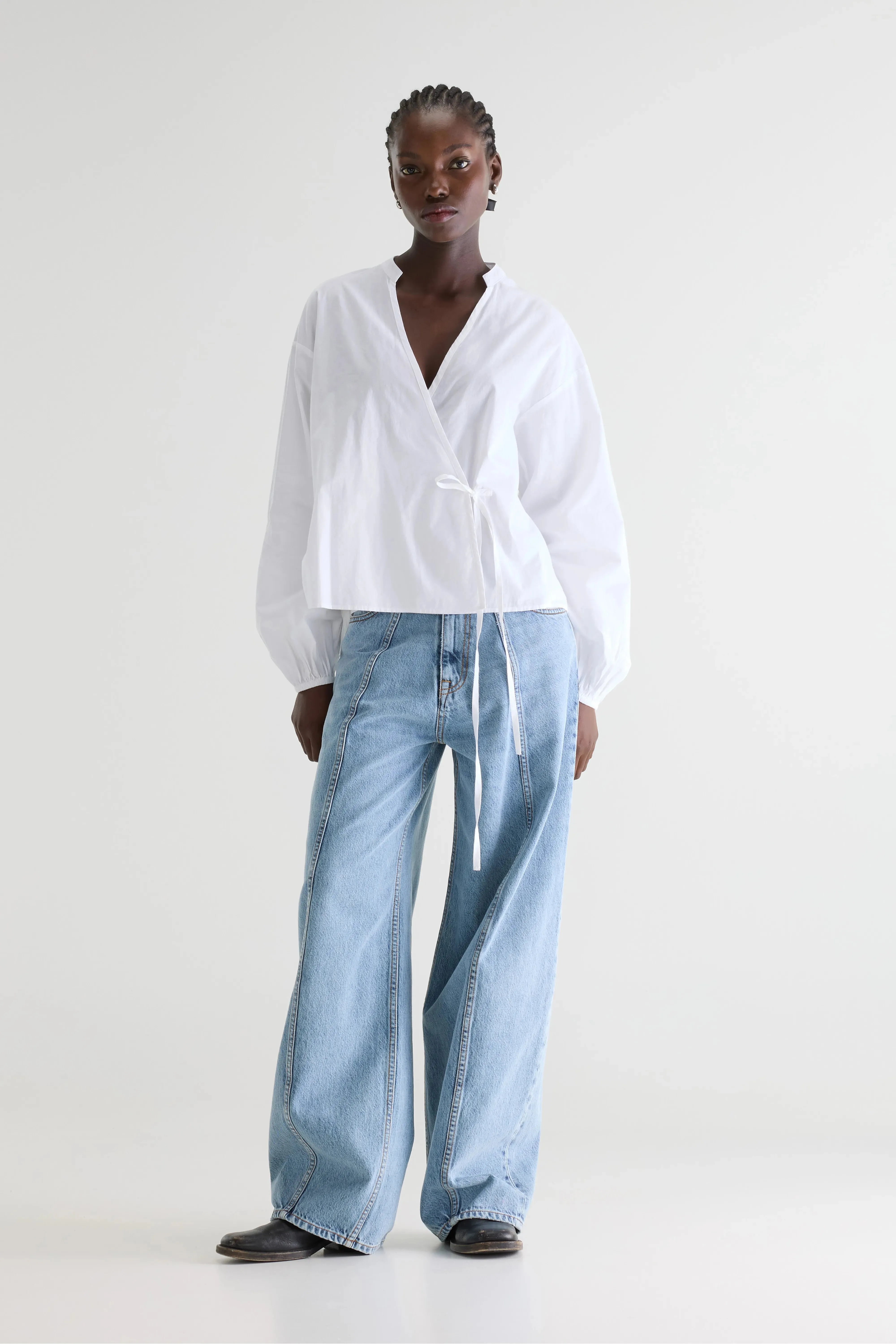 Collin wrap-front blouse (261 / W / WHITE) sold by Bellrose product image thumbnail 3
