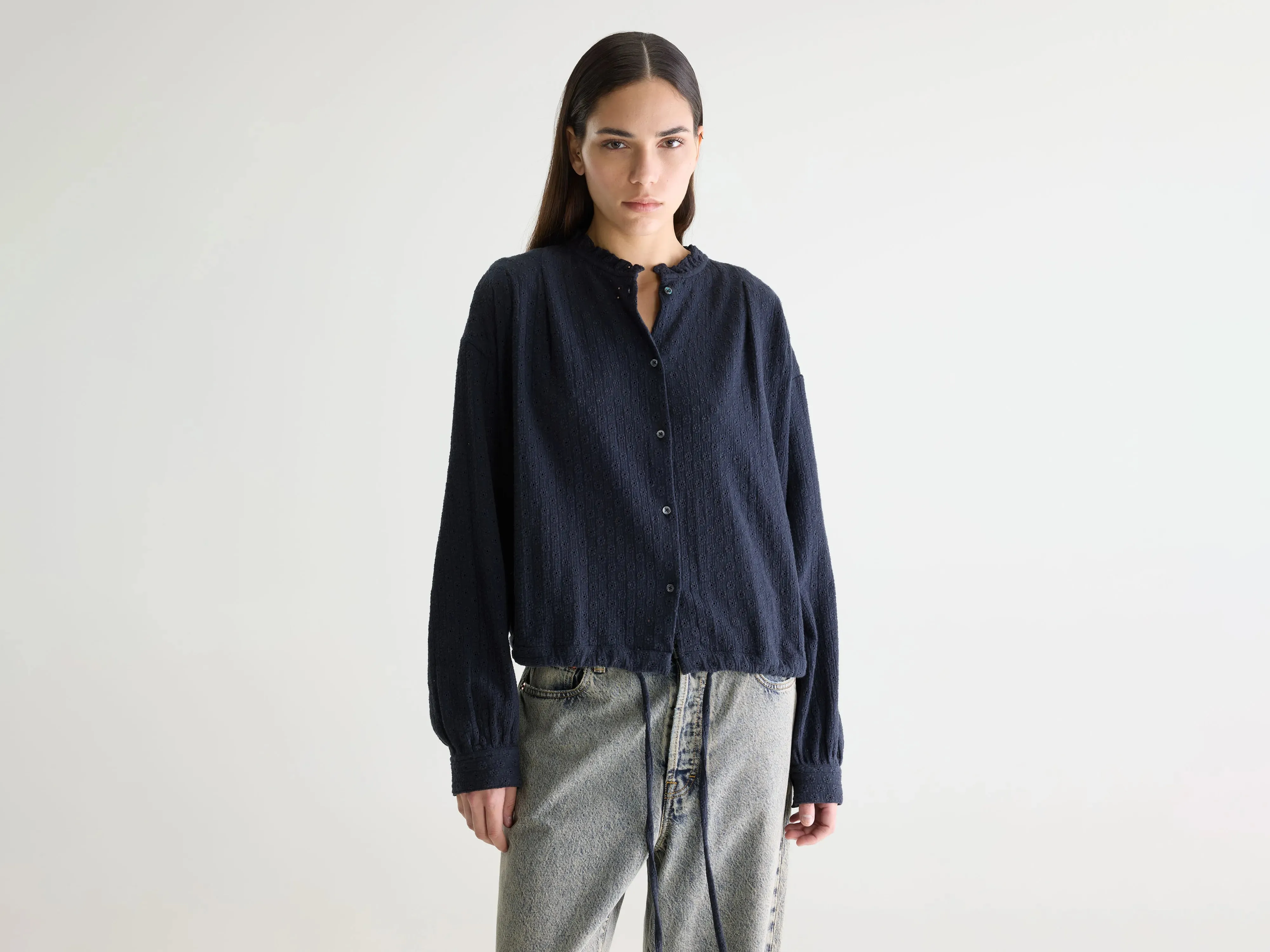 Chelsy embroidered blouse (261 / W / NAVY) sold by Bellrose