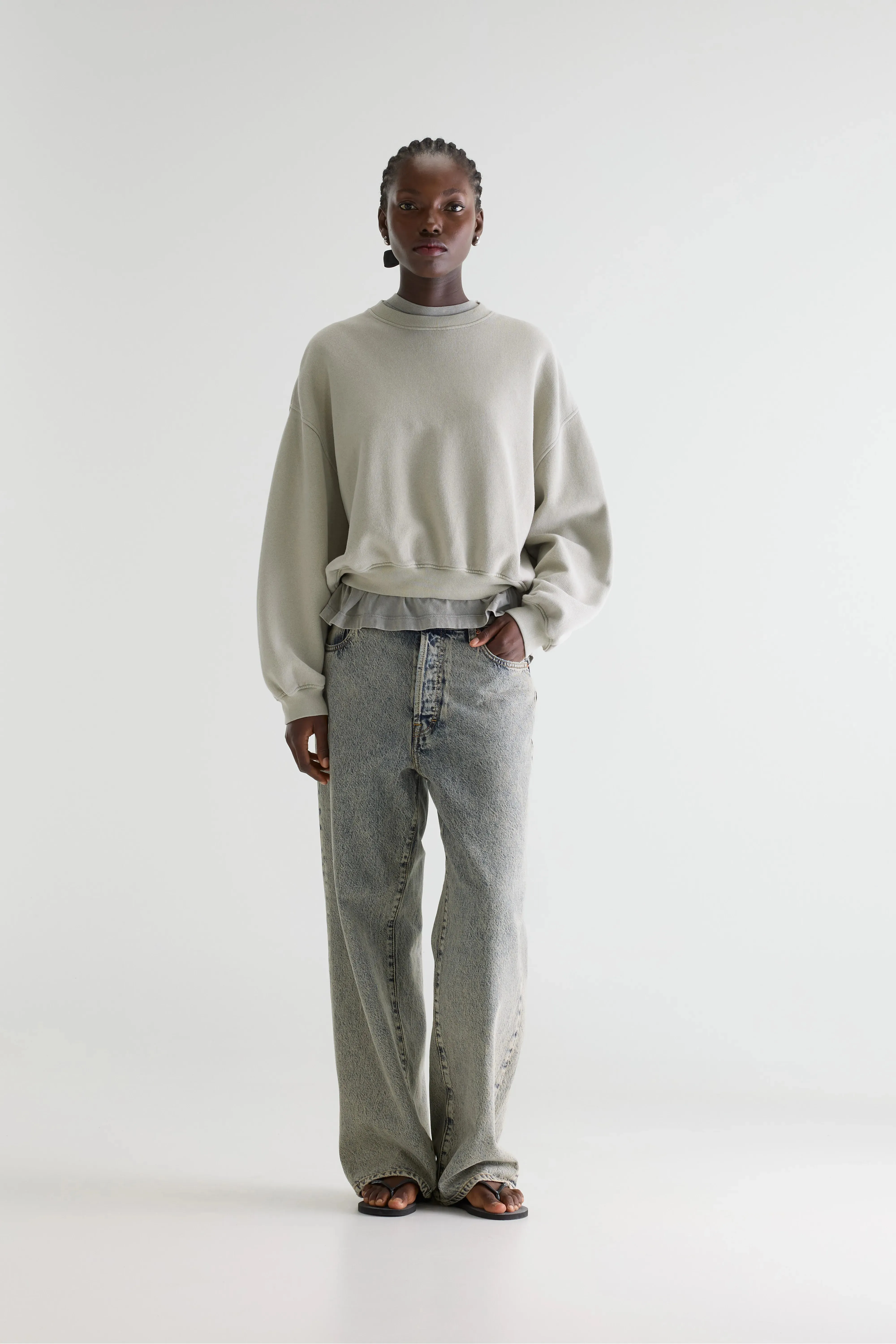 Fancy cropped crewneck sweatshirt (261 / W / JADEITE) sold by Bellrose product image thumbnail 3