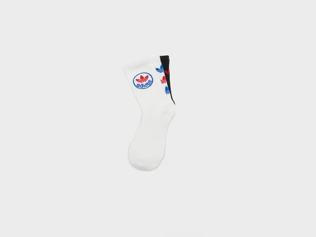 Trefoil Crew Socks for Men  (261 / M / BLACK/WHITE) sold by Bellrose