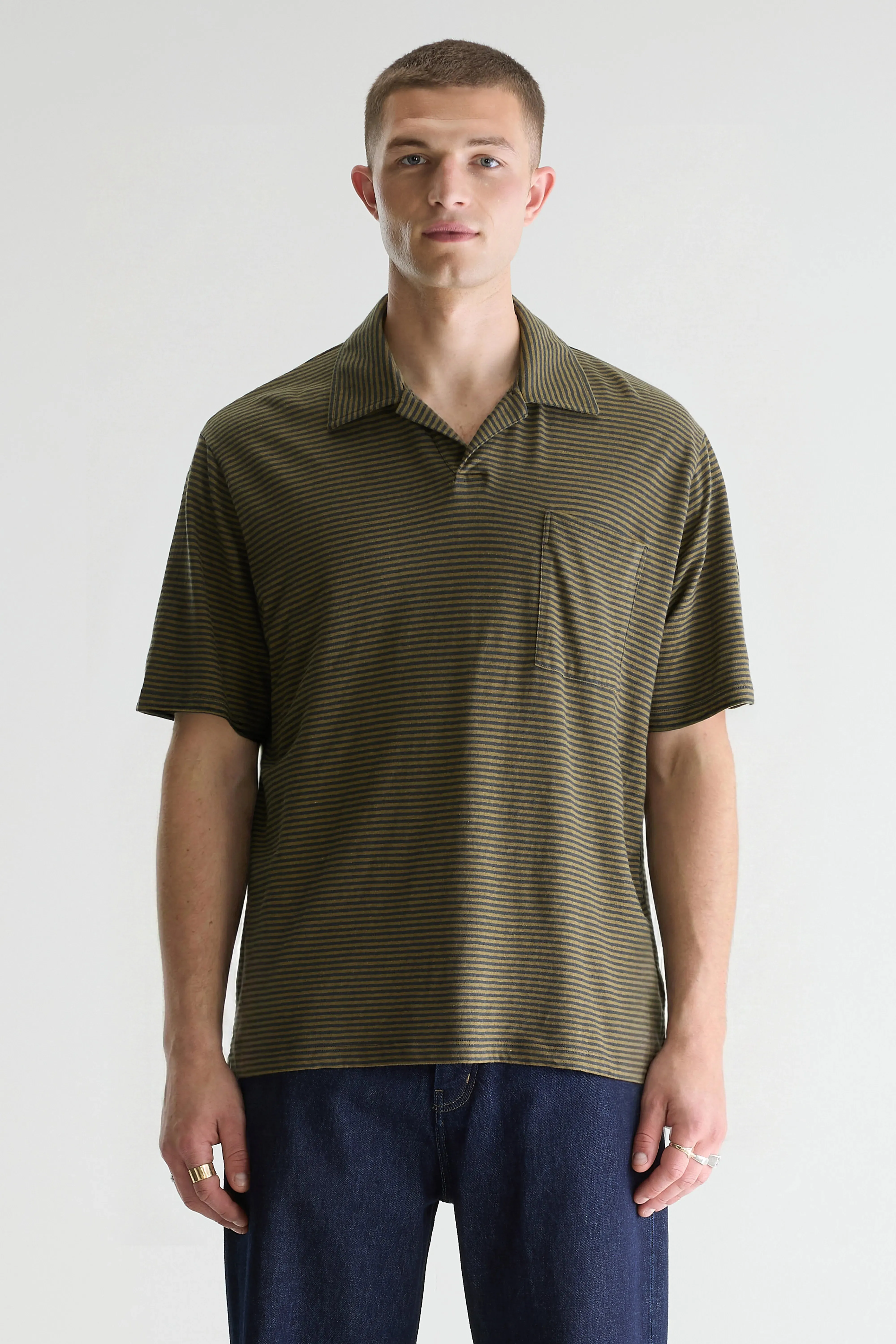 Videop relaxed striped polo (261 / M / STRIPE A) sold by Bellrose product image thumbnail 2
