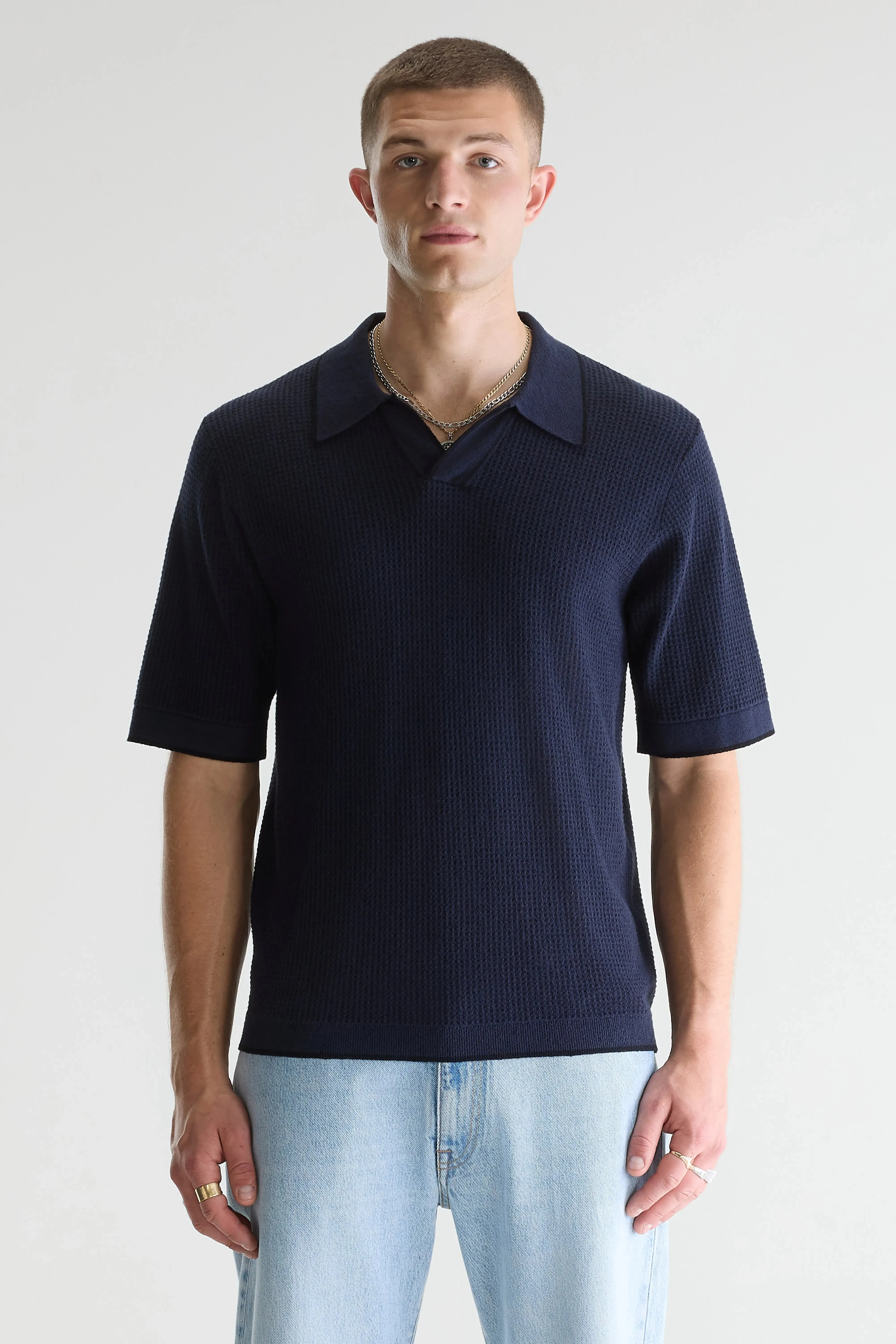 Adoko waffle knit polo (261 / M / PARKER) sold by Bellrose product image thumbnail 2