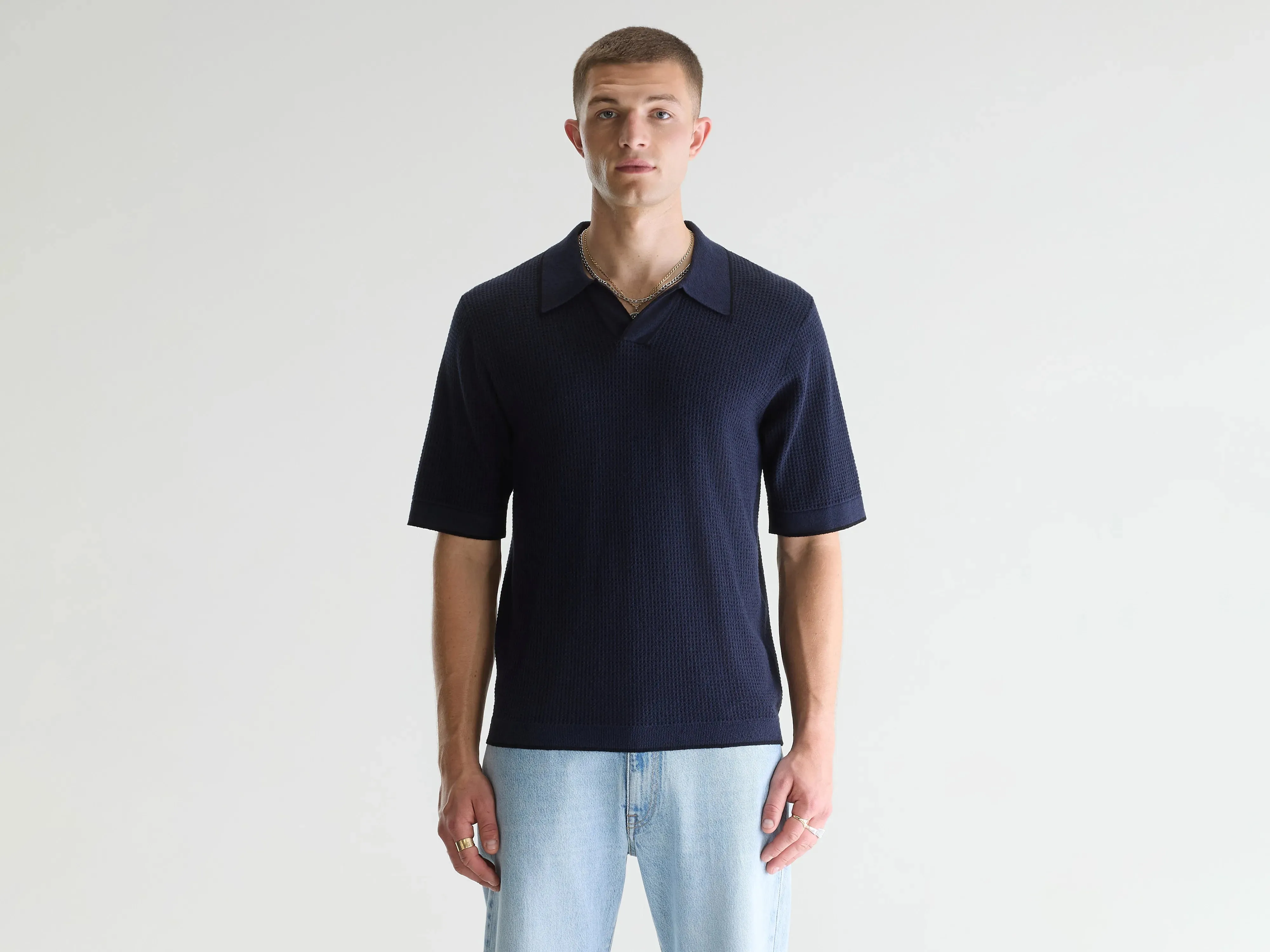 Adoko waffle knit polo (261 / M / PARKER) sold by Bellrose