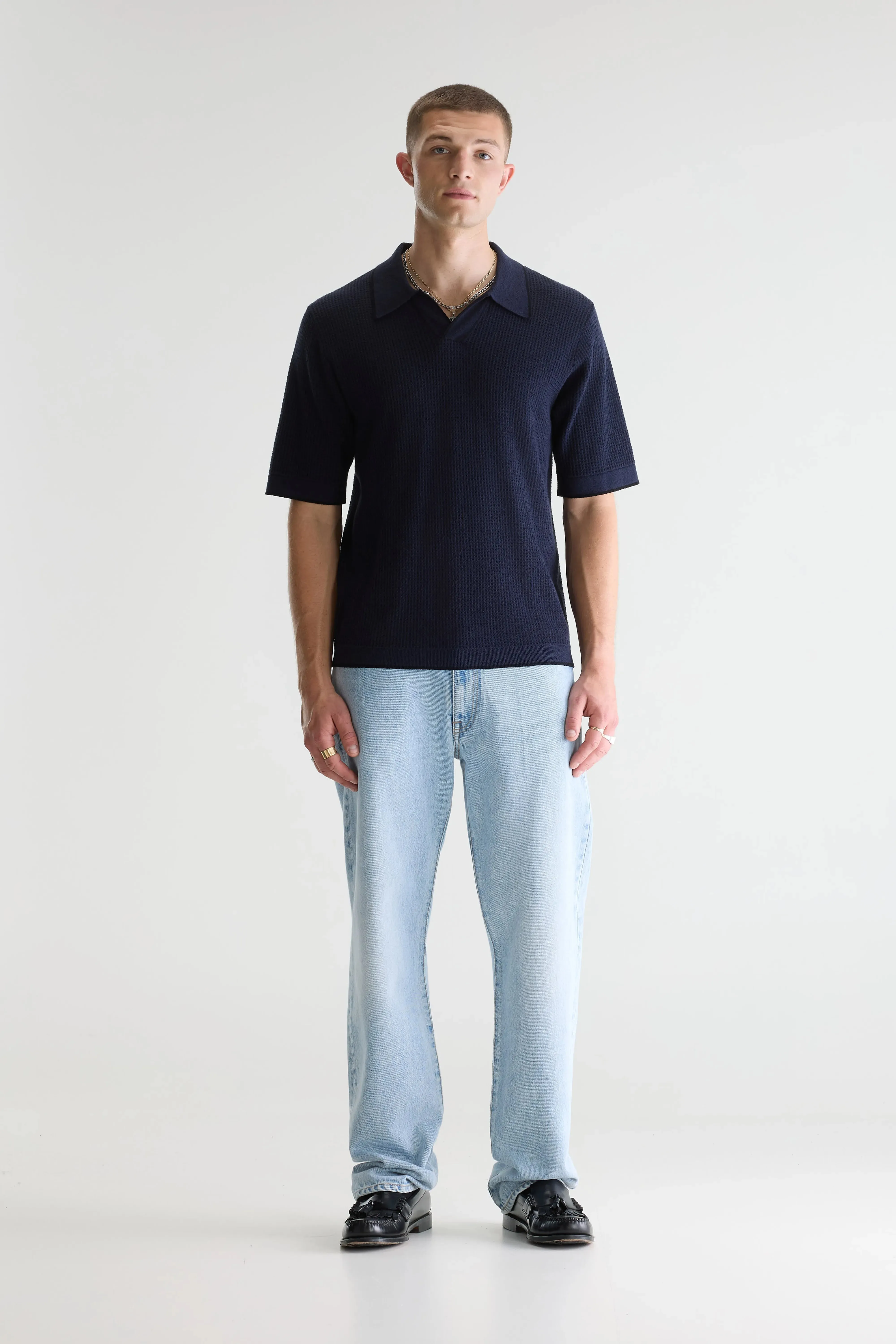 Adoko waffle knit polo (261 / M / PARKER) sold by Bellrose product image thumbnail 3