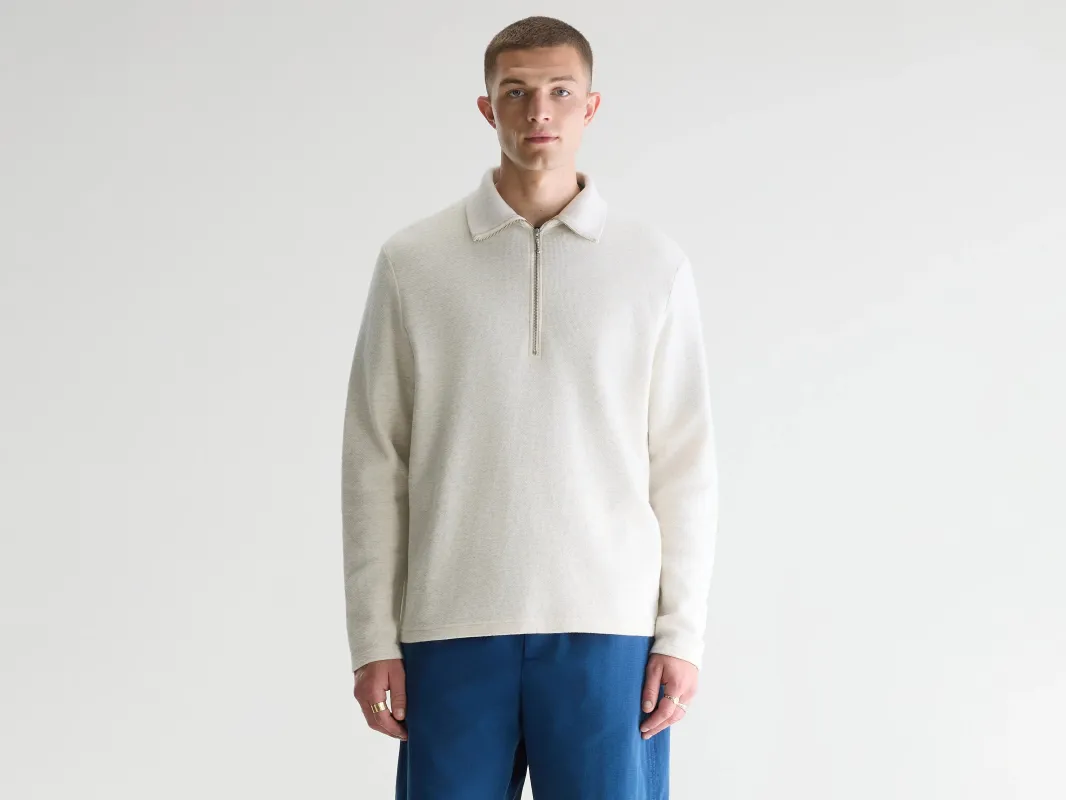 Spence zipped-collar t-shirt (261 / M / OYSTER) made by Bellerose