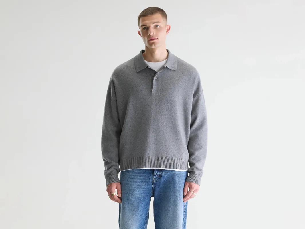 Geobo polo neck sweater (261 / M / MID GREY) made by Bellerose