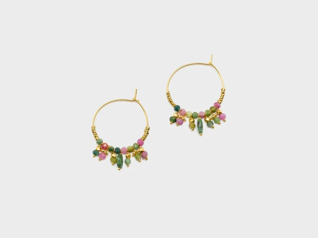 Coroncina Hoop Earrings  (261 / W / MULTICOLOR) made by Bellrose