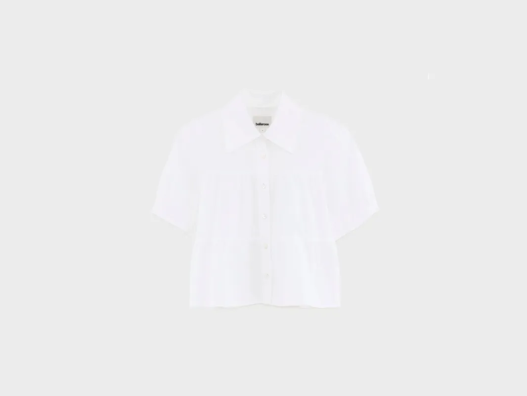 Helo cropped shirt (261 / G / WHITE) made by Bellerose
