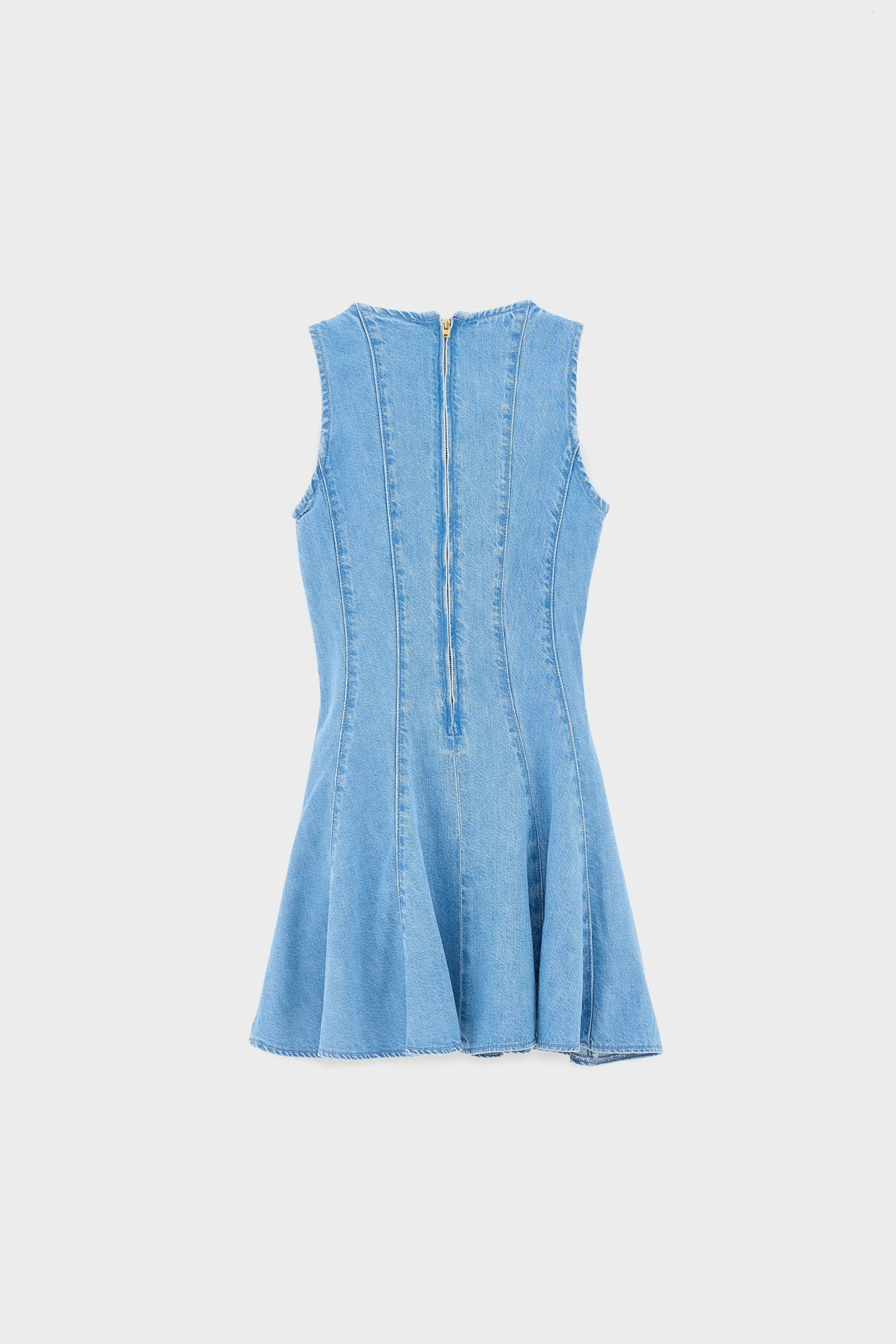 Prety mini denim dress (261 / G / MD BLUE BLEACH) sold by Bellrose product image thumbnail 3