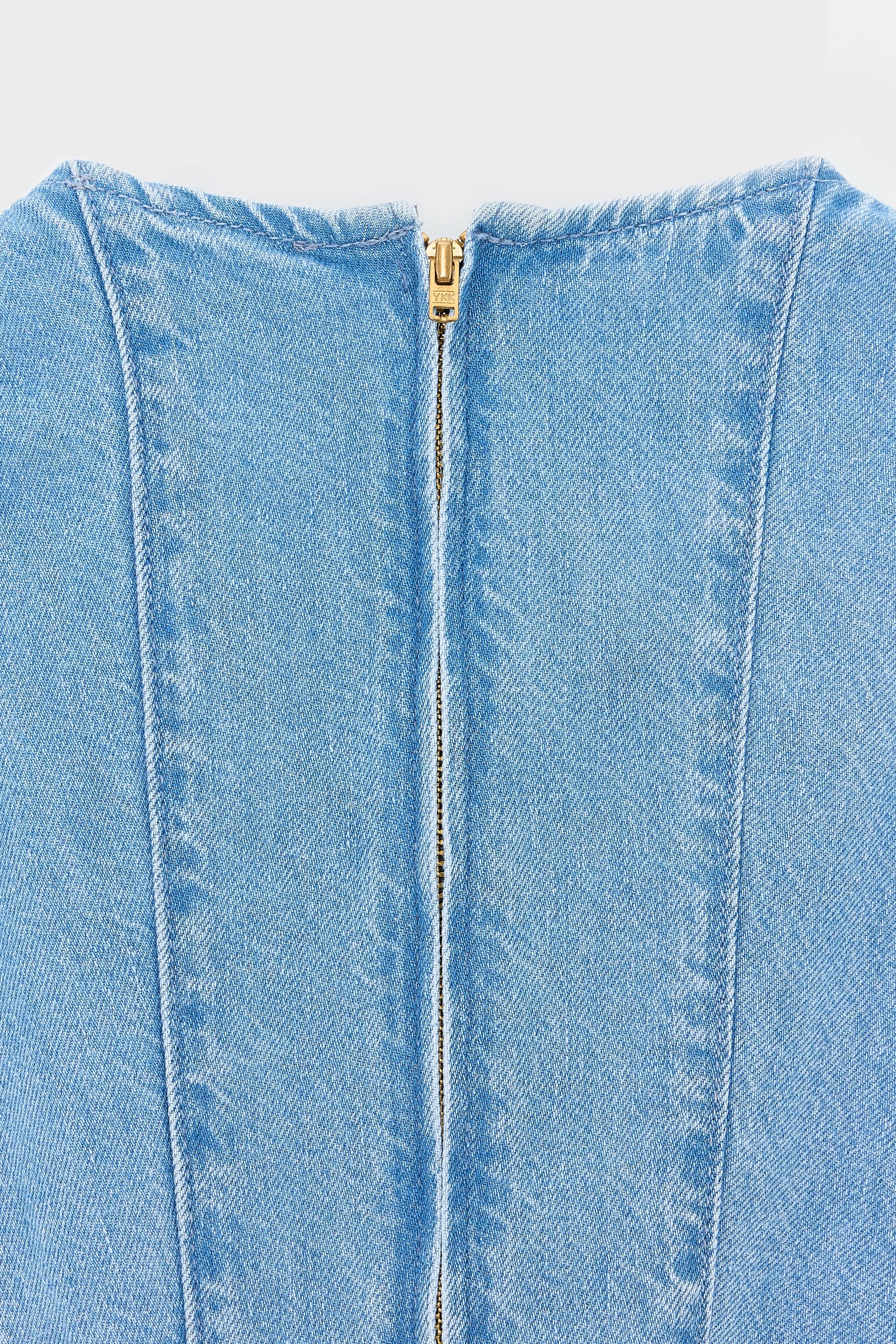 Prety mini denim dress (261 / G / MD BLUE BLEACH) sold by Bellrose product image thumbnail 5