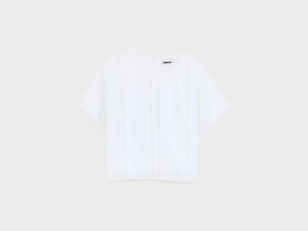Hyacin cropped blouse (261 / G / WHITE) made by Bellerose
