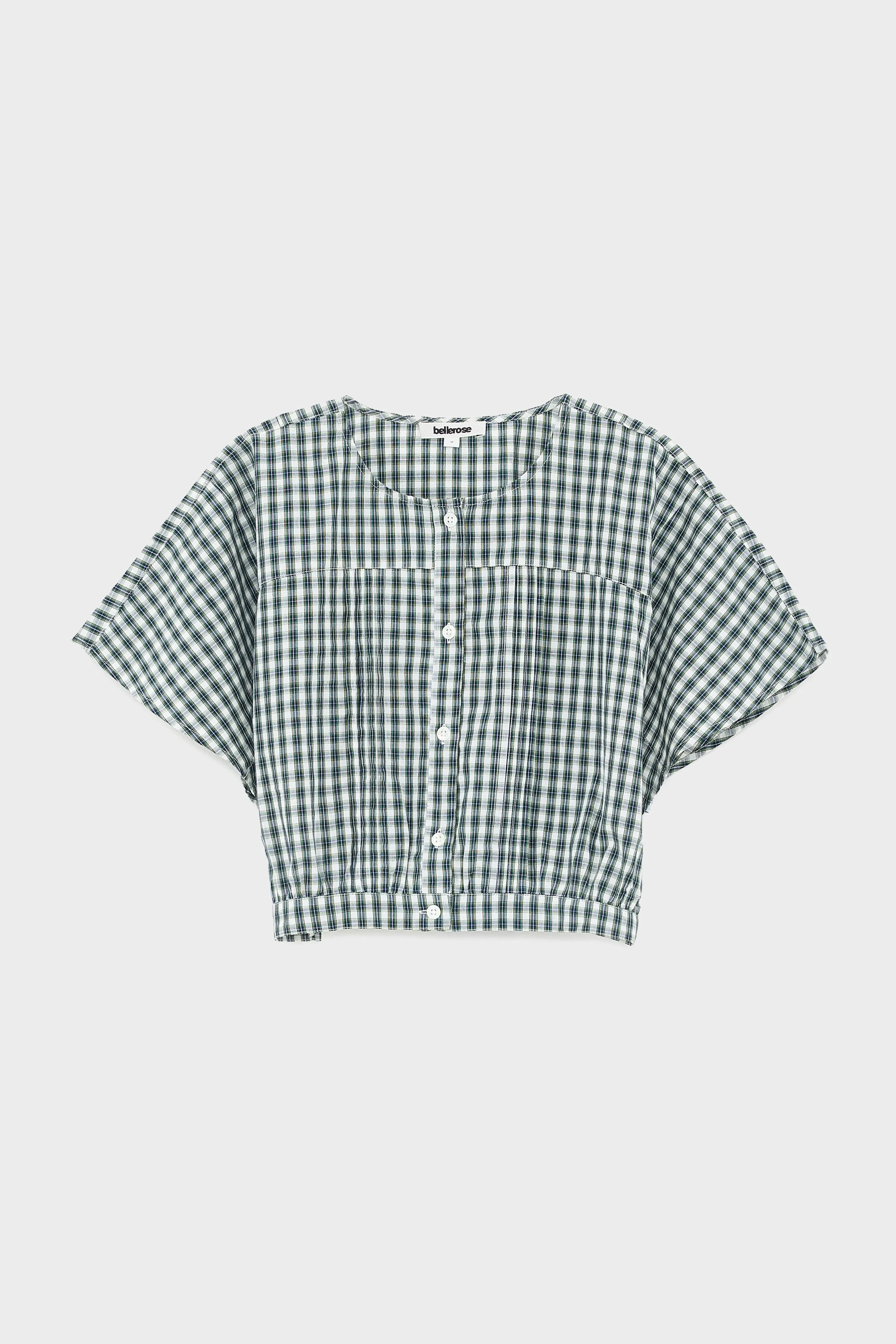 Howdy cropped blouse (261 / G / CHECK A) sold by Bellrose product image thumbnail 2