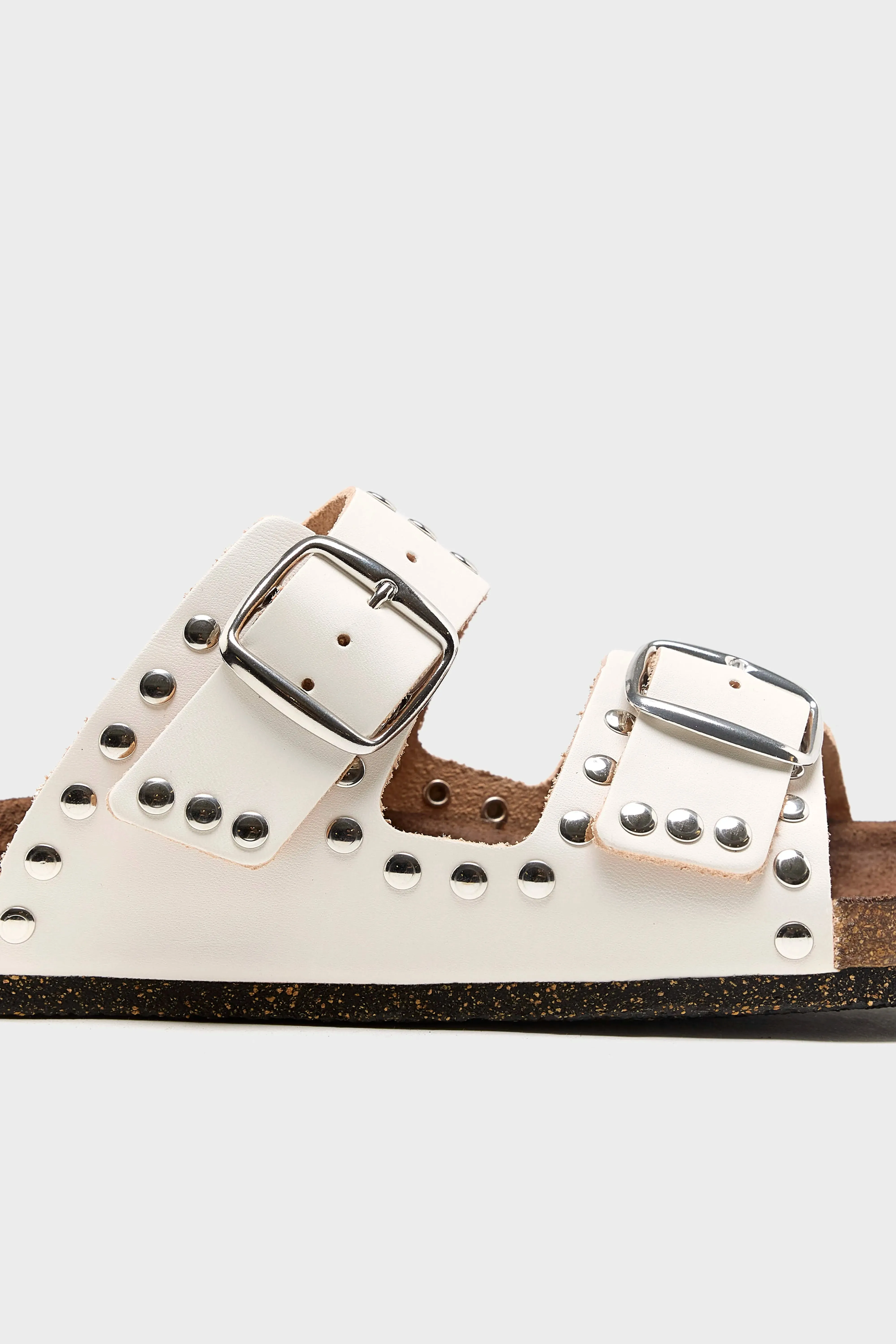 White Leather Rivet Sandals (261 / W / WHITE) sold by Bellrose product image thumbnail 5