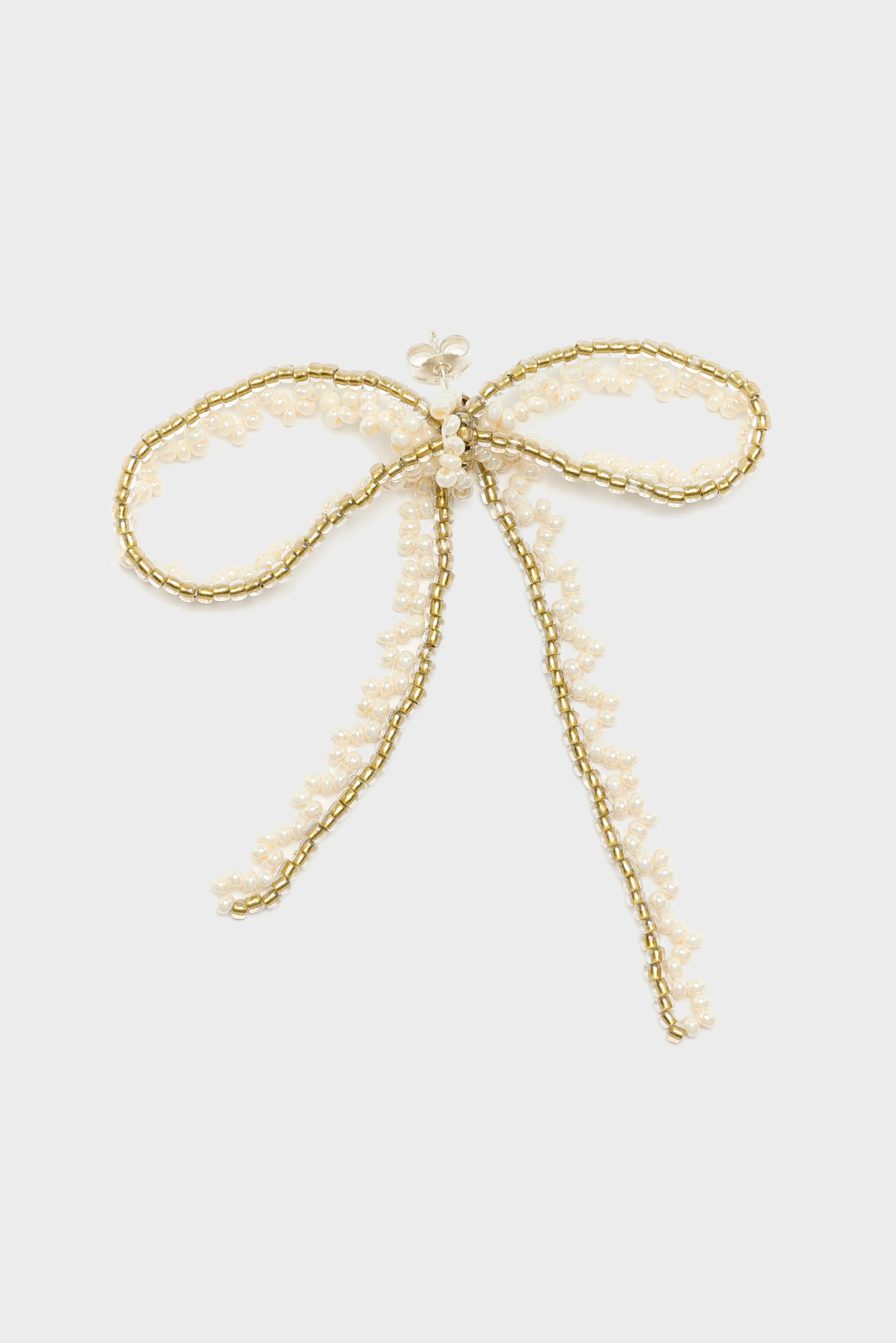 Lace Bow Ear Stick Earrings (261 / W / WHITE) sold by Bellrose product image thumbnail 3