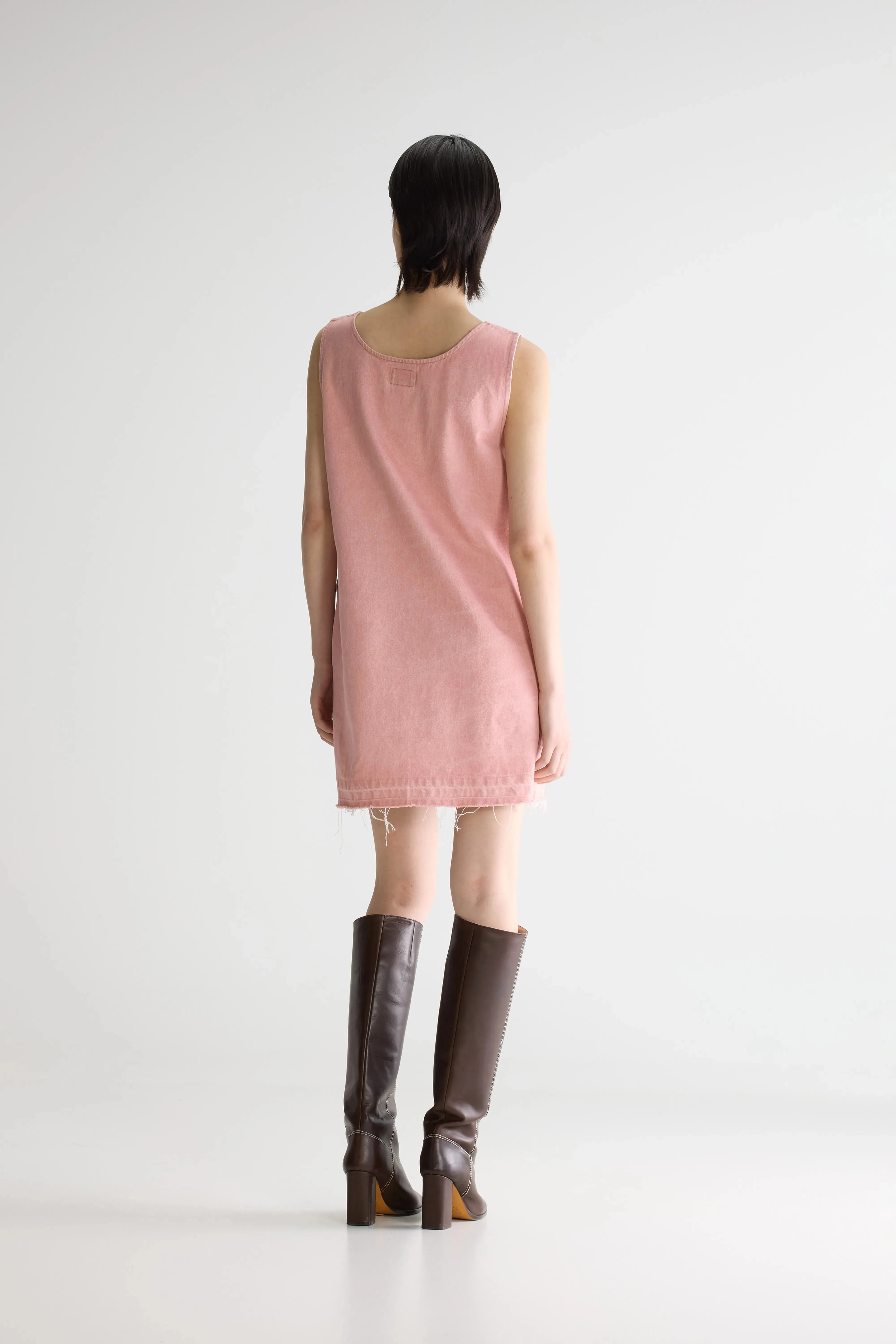 Junie denim mini dress (261 / W / VNTG STONE WASH) sold by Bellrose product image thumbnail 3