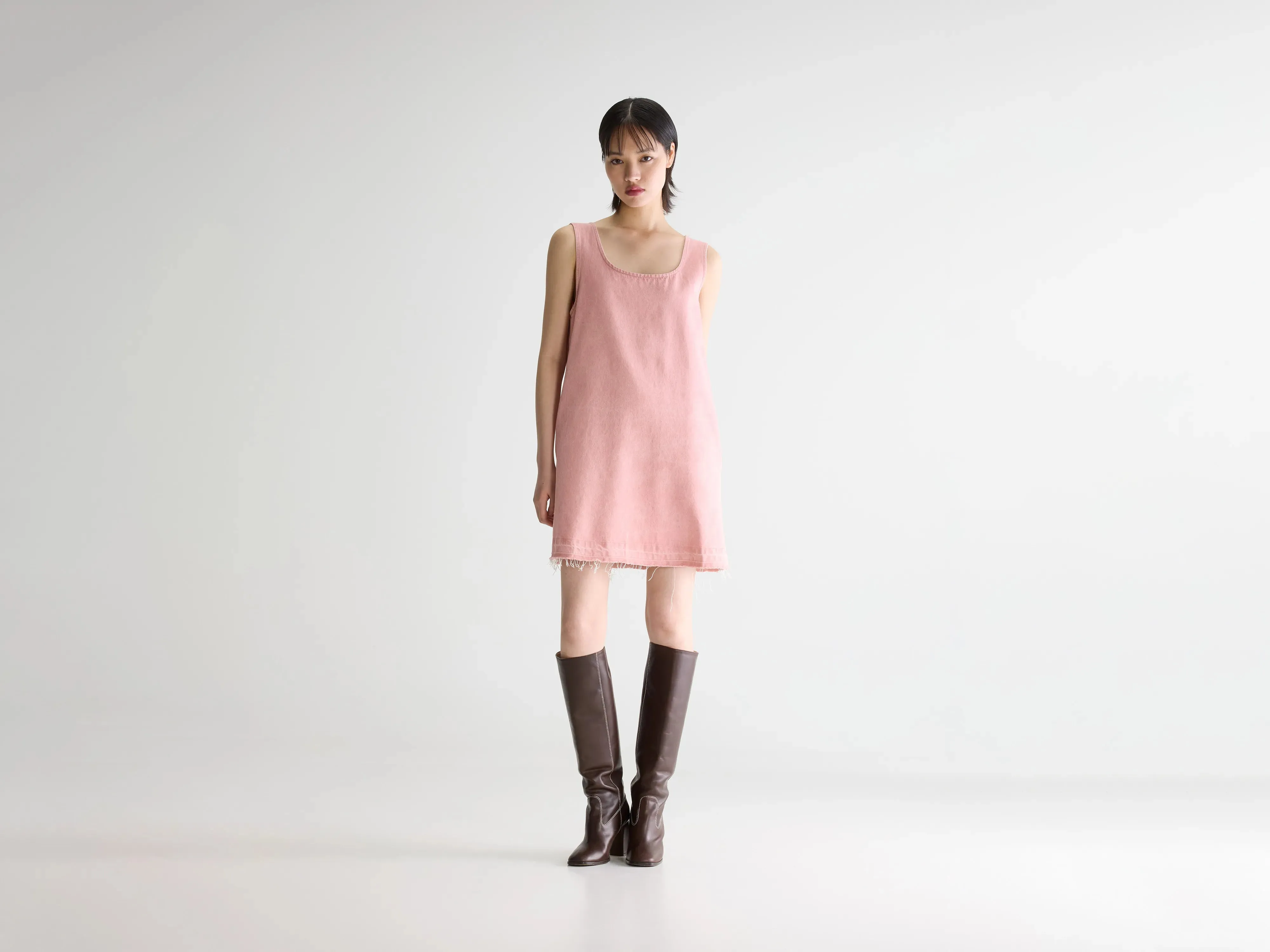 Junie denim mini dress (261 / W / VNTG STONE WASH) sold by Bellrose