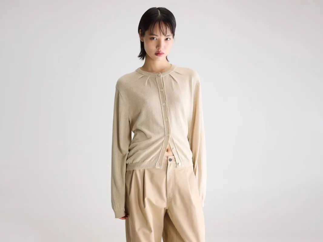 North crewneck cardigan (261 / W / OATMEAL) made by Bellerose