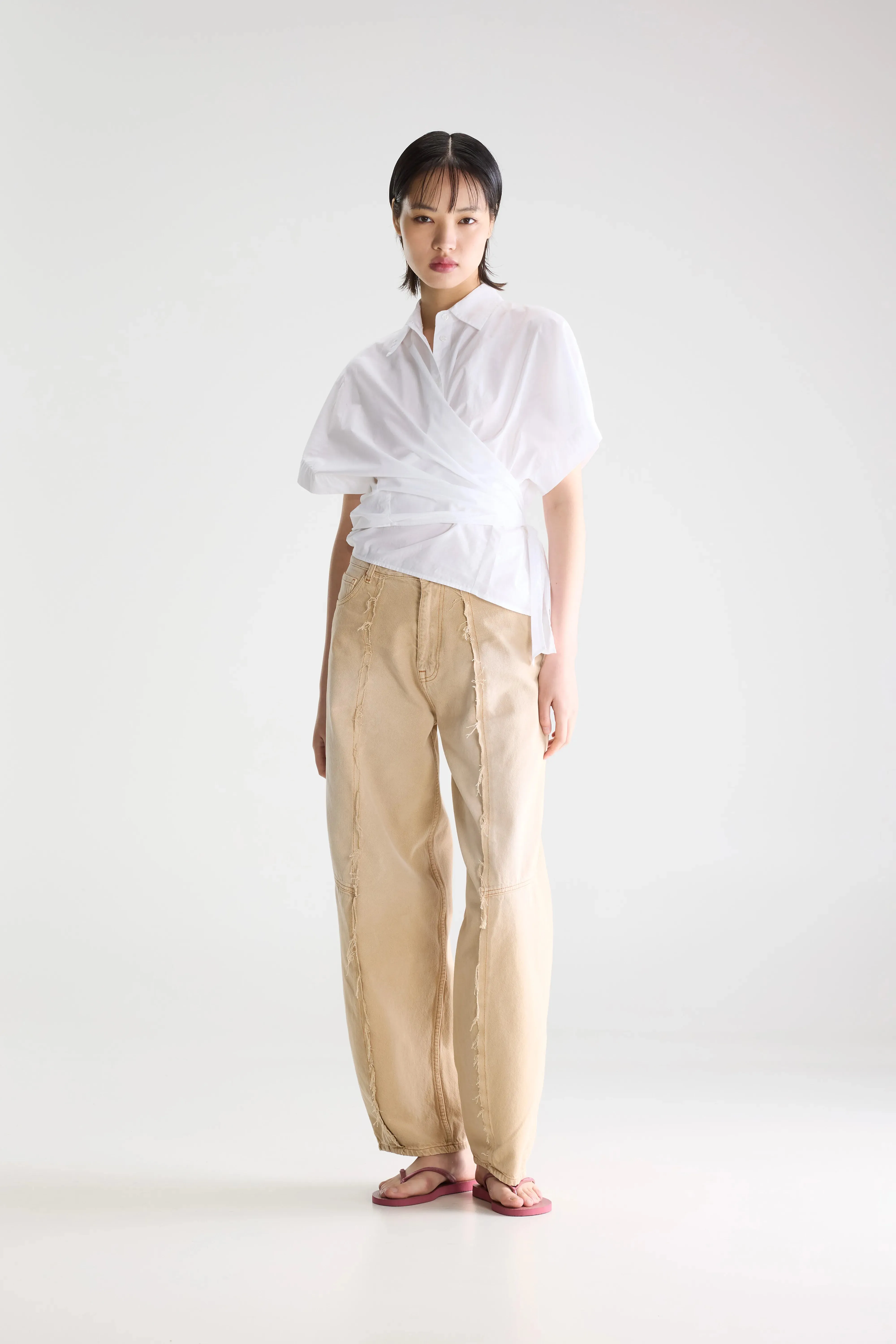 Coral tie-up blouse (261 / W / WHITE) sold by Bellrose product image thumbnail 3