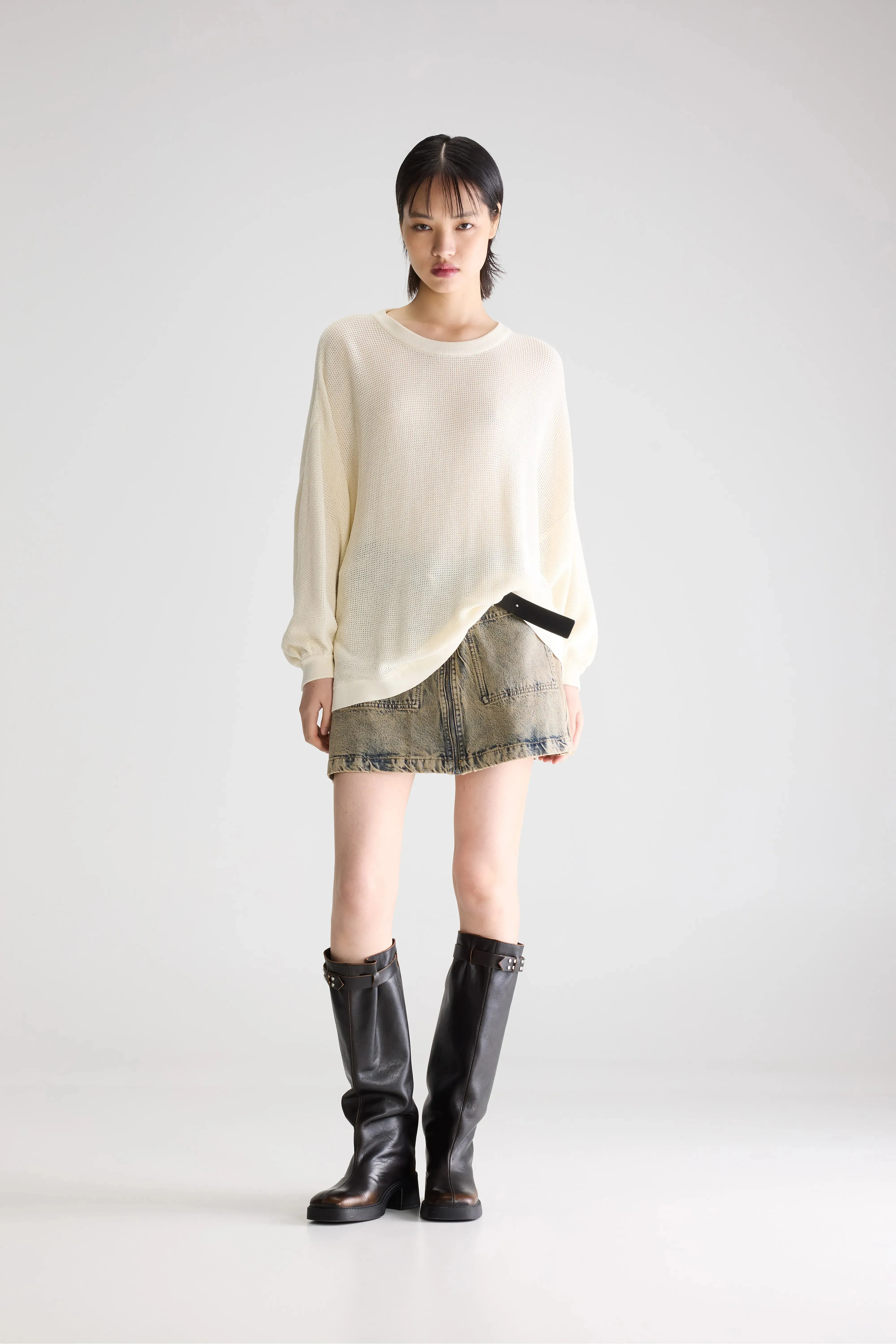 Alie sheer knit sweater (261 / W / WHISPER) sold by Bellrose product image thumbnail 3
